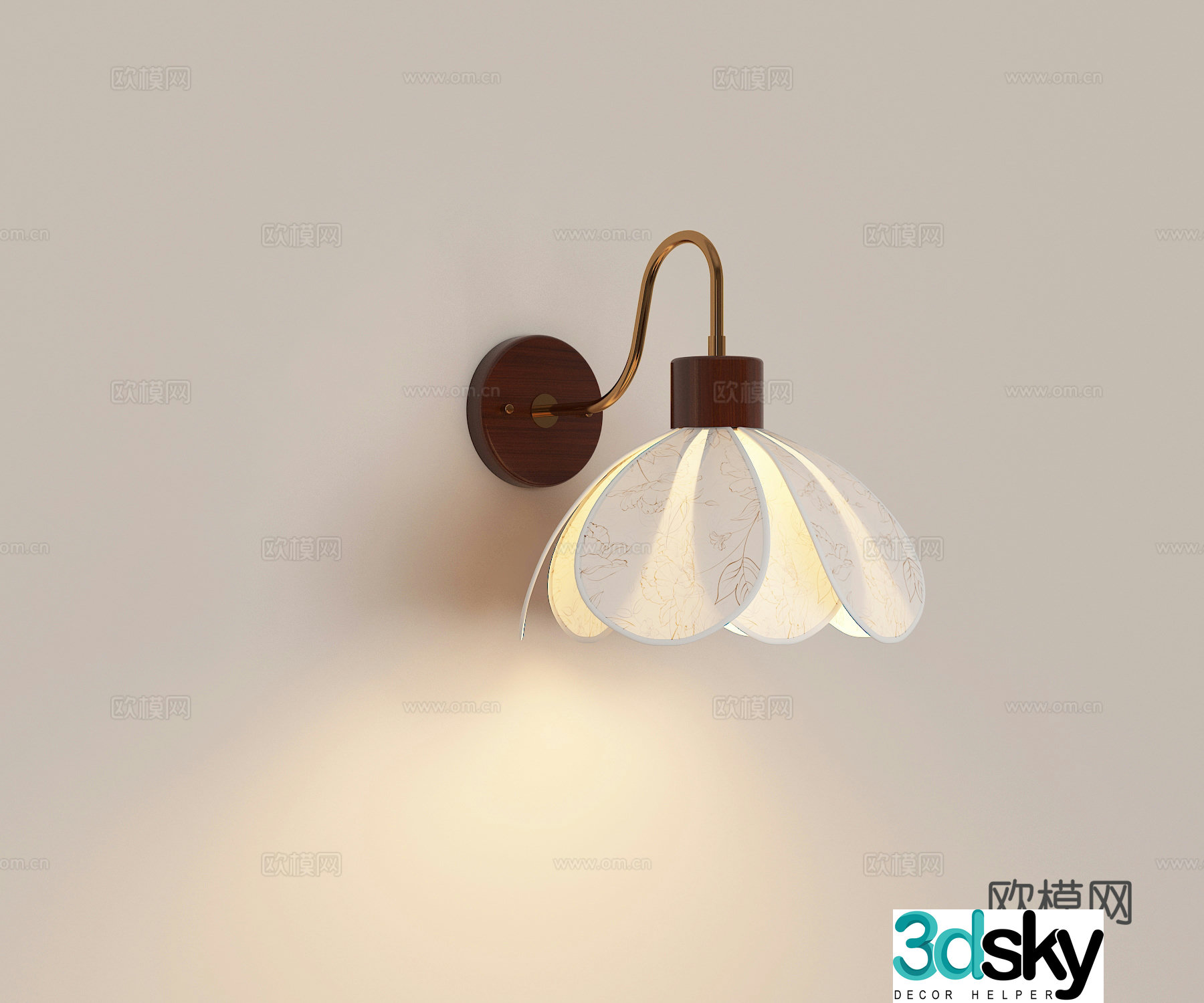 French retro medieval wall light 3d model