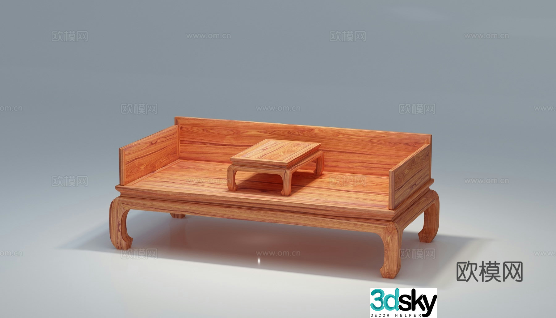 Ming style classic arhat bed 3D model