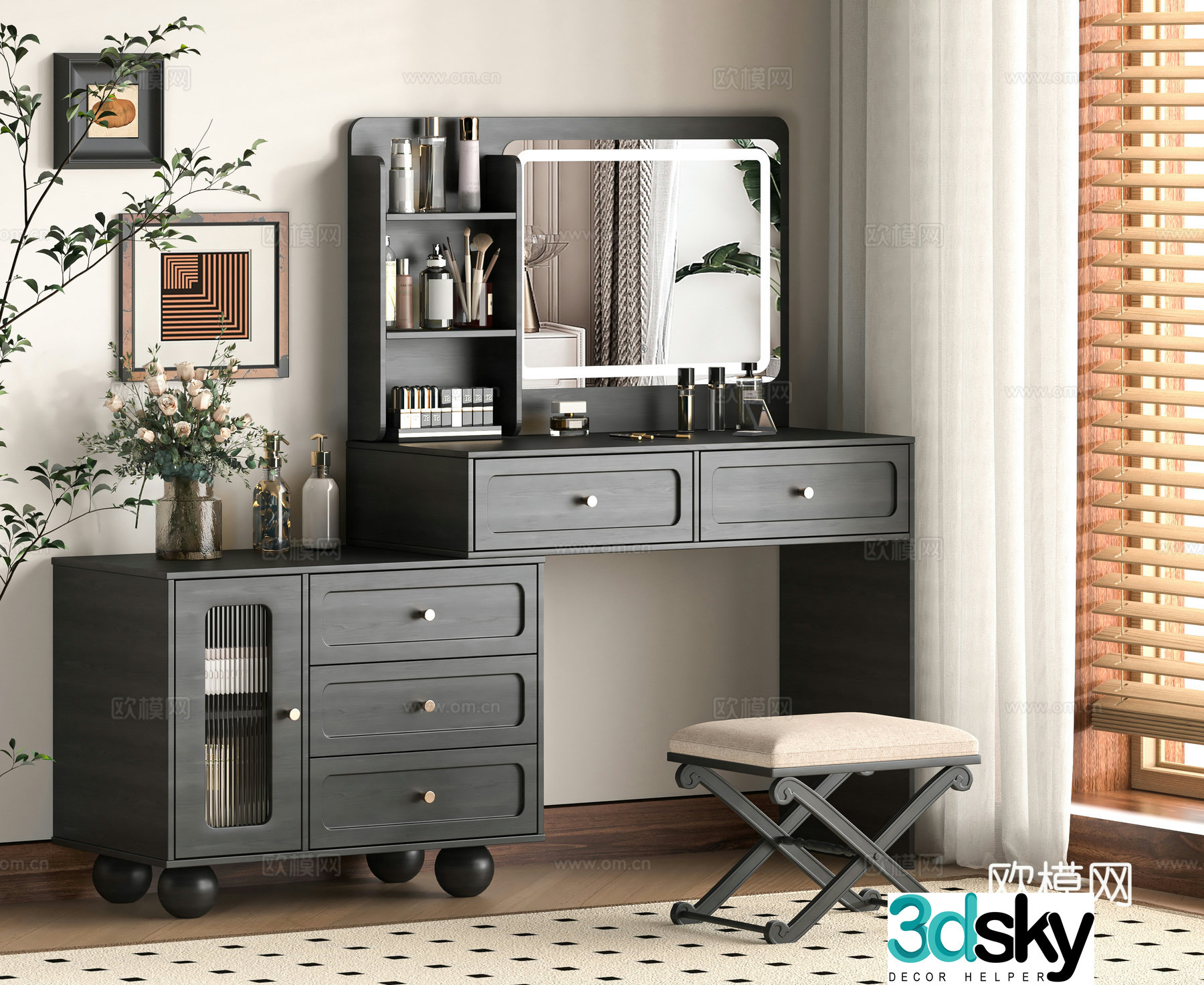 Modern dressing table 3d model