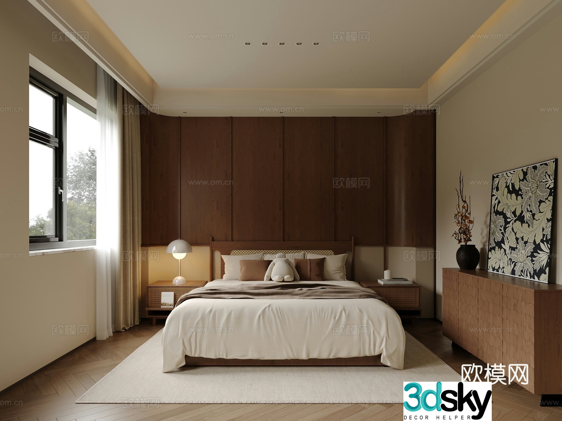 Modern and ancient Qianfeng master bedroom cloakroom no owner light single chair 3d model