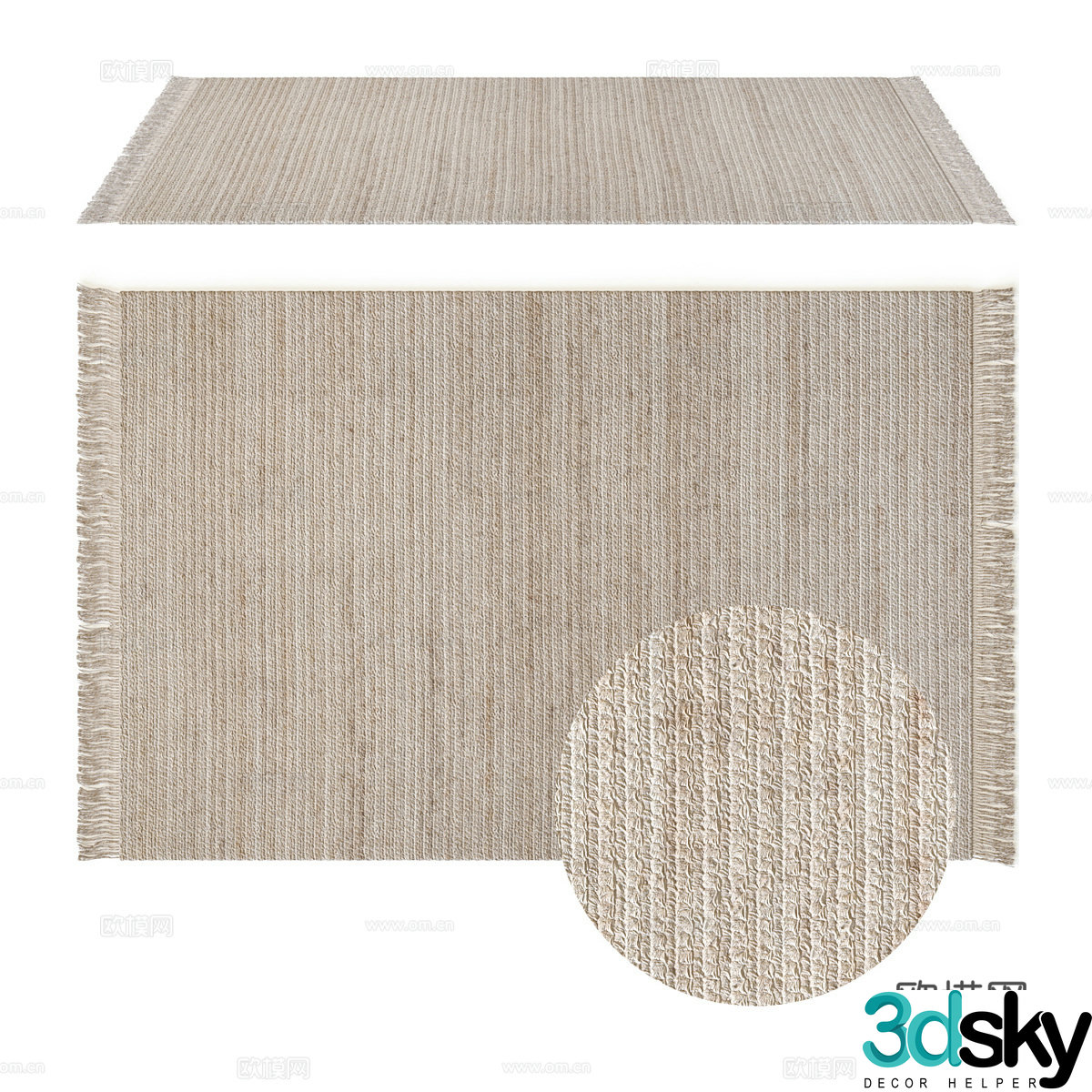 New Chinese style Wasabi fabric carpet 3D model