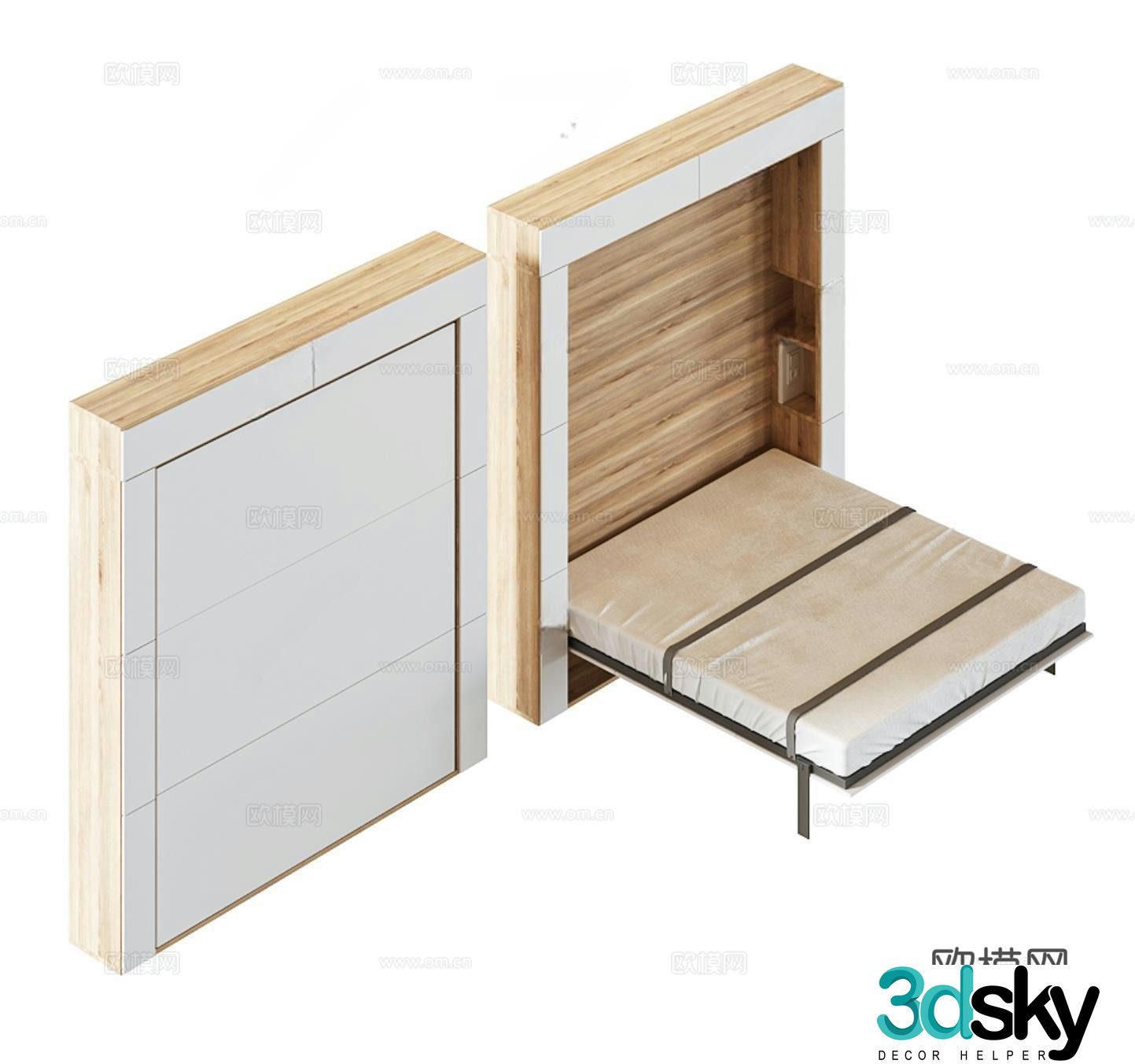 Modern folding bed 3d model