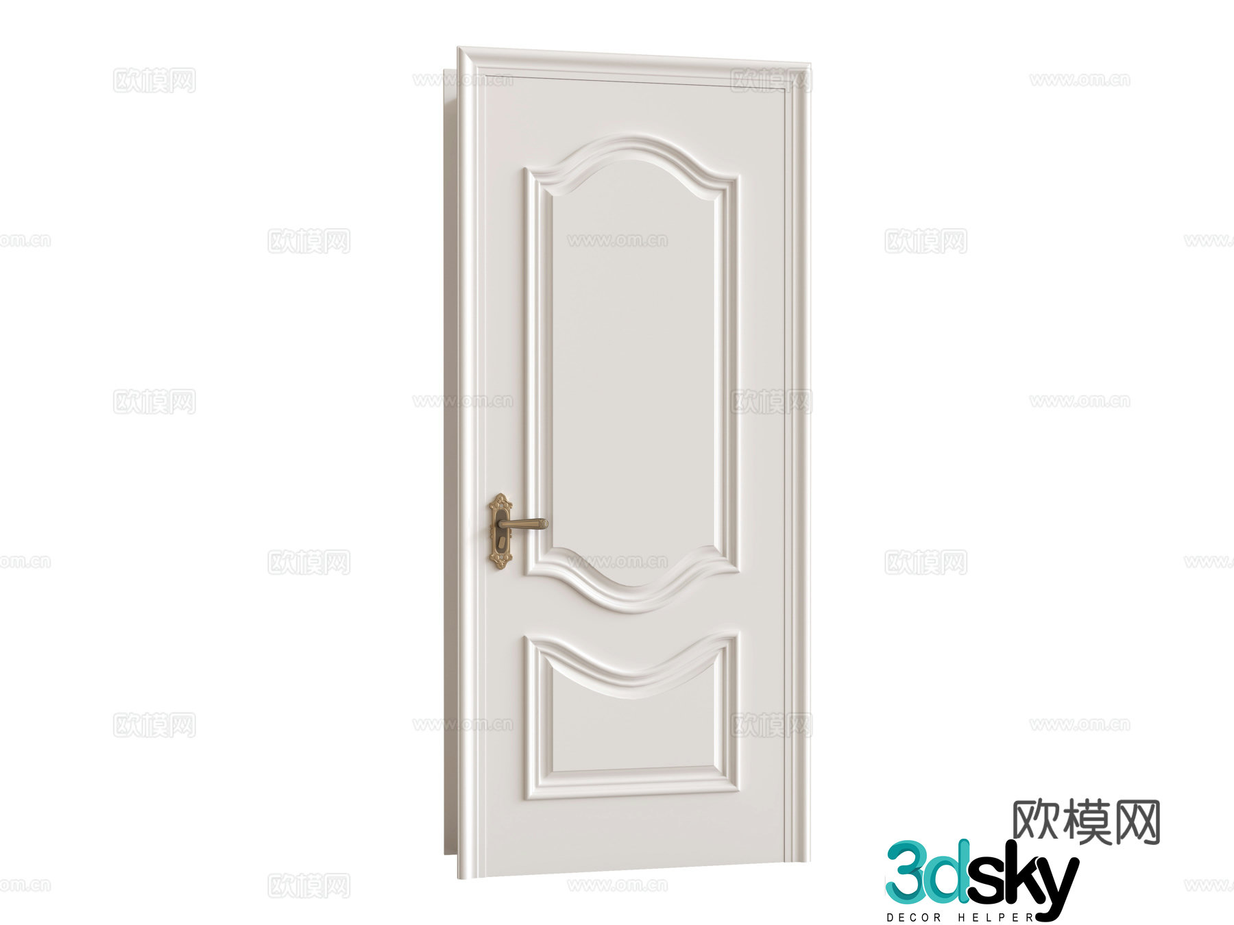 American wooden door 3d model