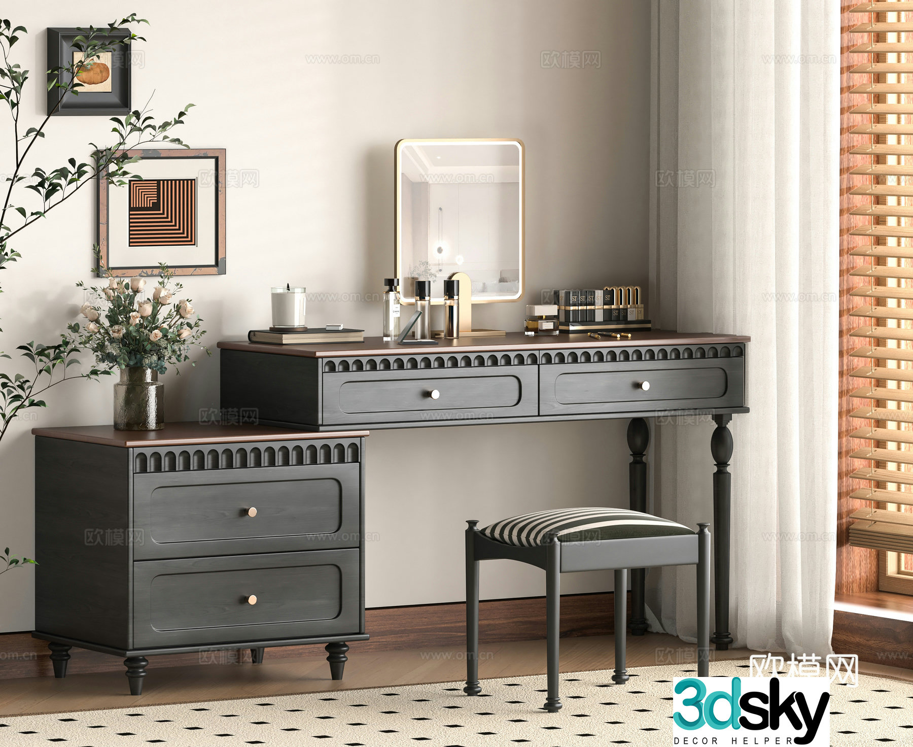 Modern dressing table 3d model