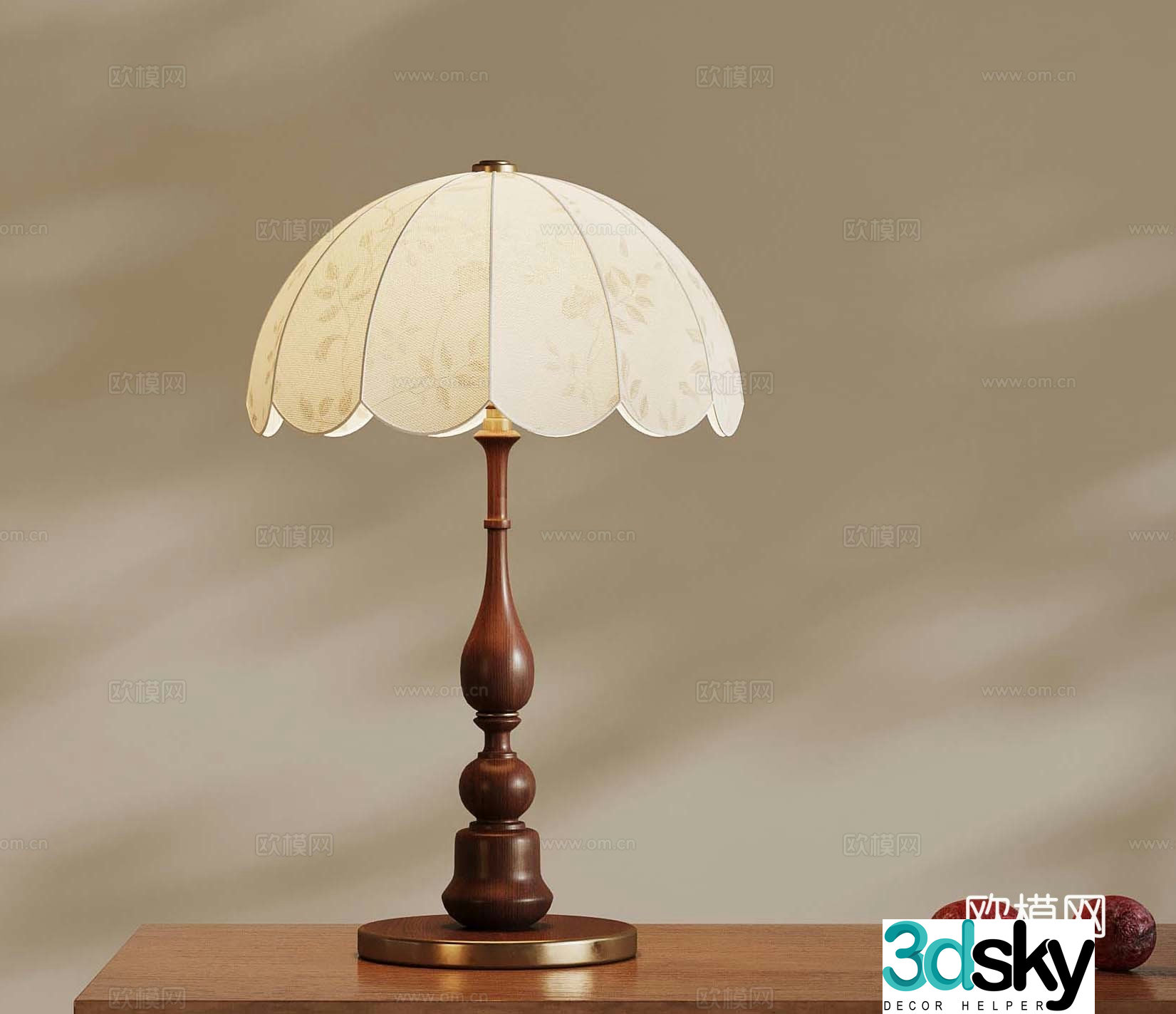 French medieval style table lamp 3d model