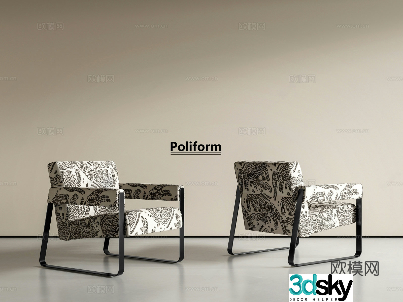 Middle Ages wali leisure chair Fabric leisure chair Armchair Backrest Chair Single sofa 3D model