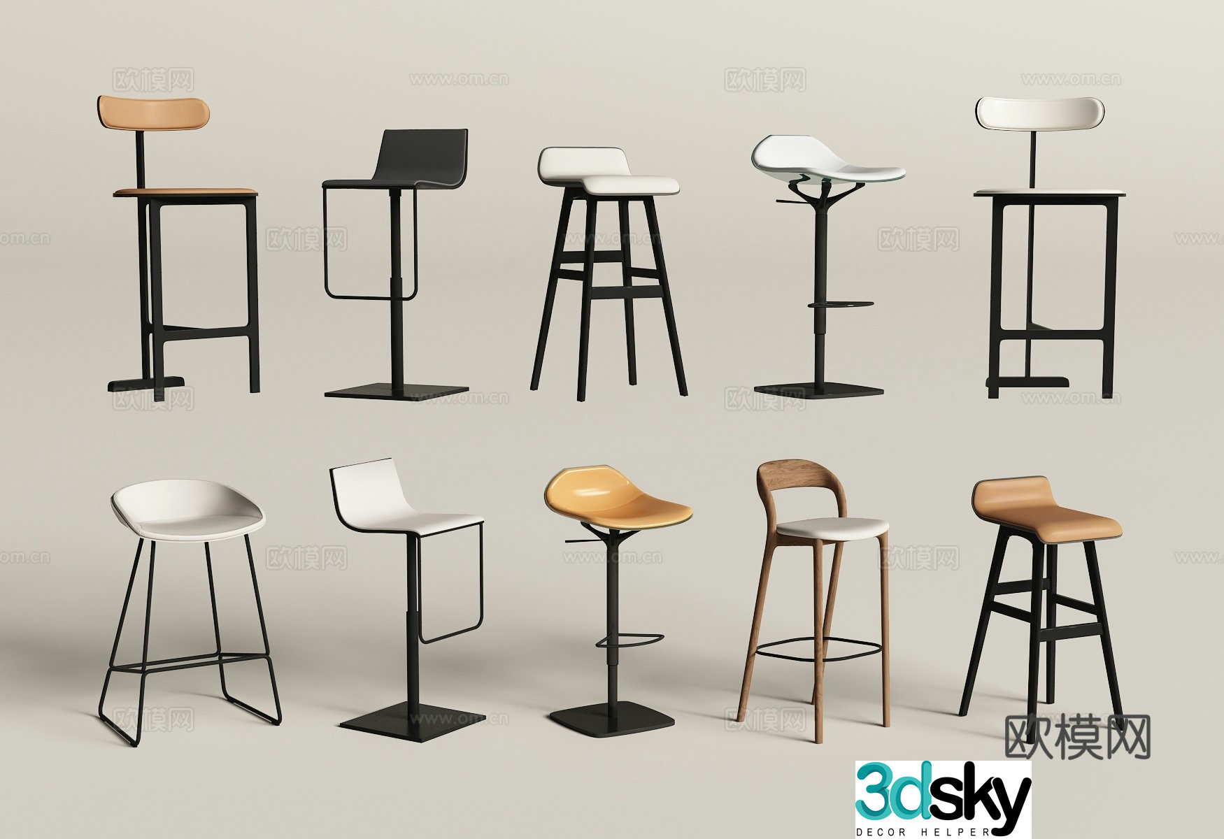Modern bar chair Bar chair Single chair Chair 3d model