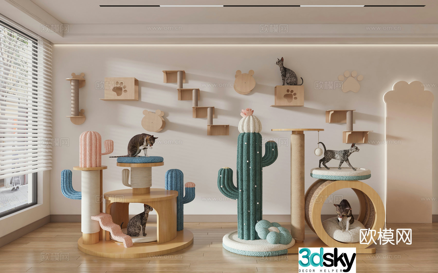 Cat House Cat House Creative Cat House Cat Crawler Cactus Cartoon Cat House Cat Scratch Board 3D Model