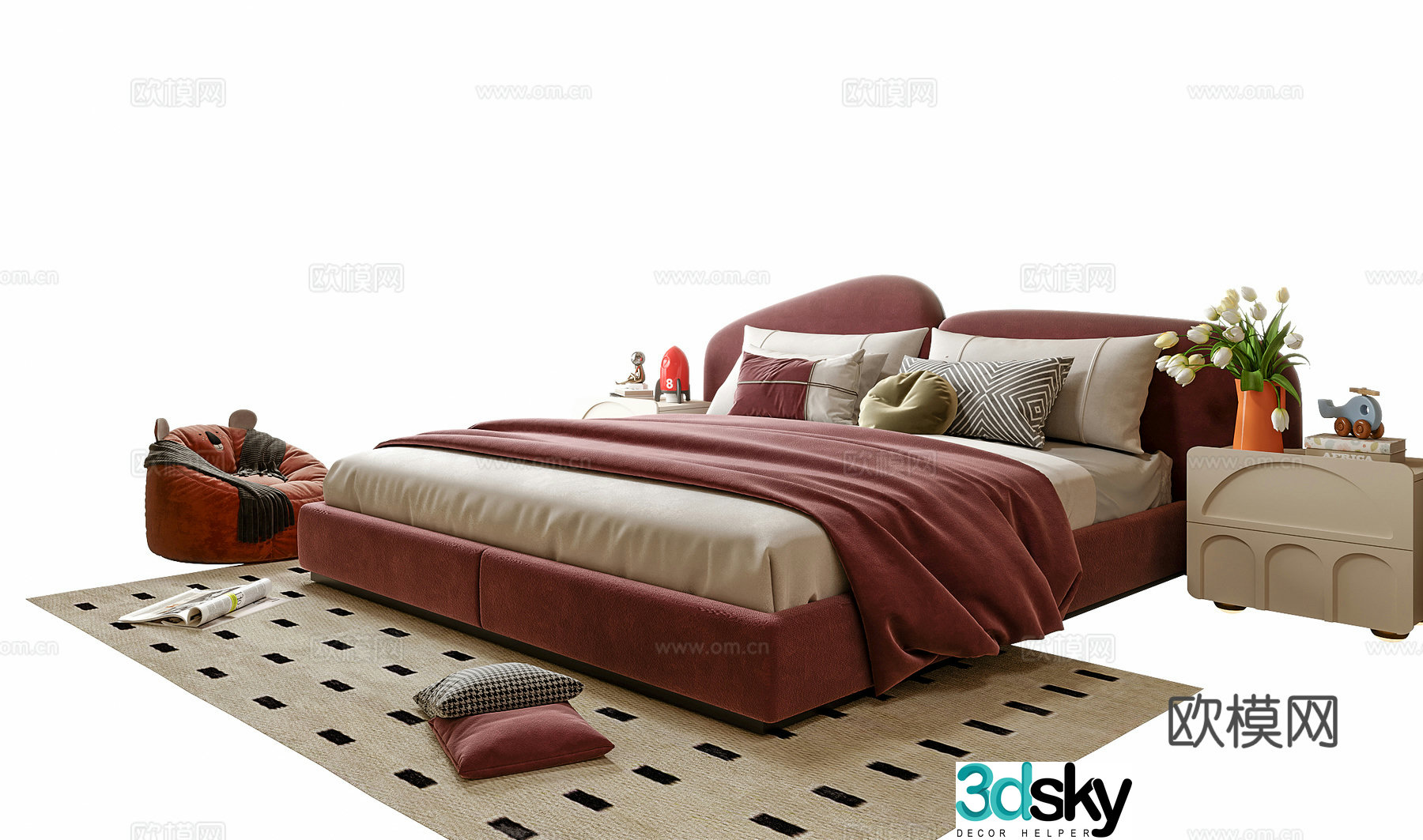 Modern children’s bed 3d model