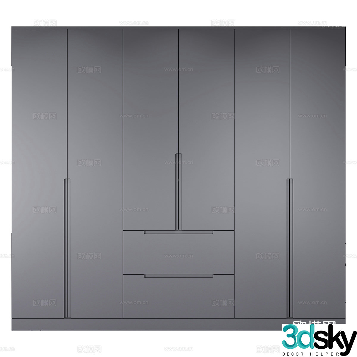 Modern Italian minimalist wardrobe 3d model