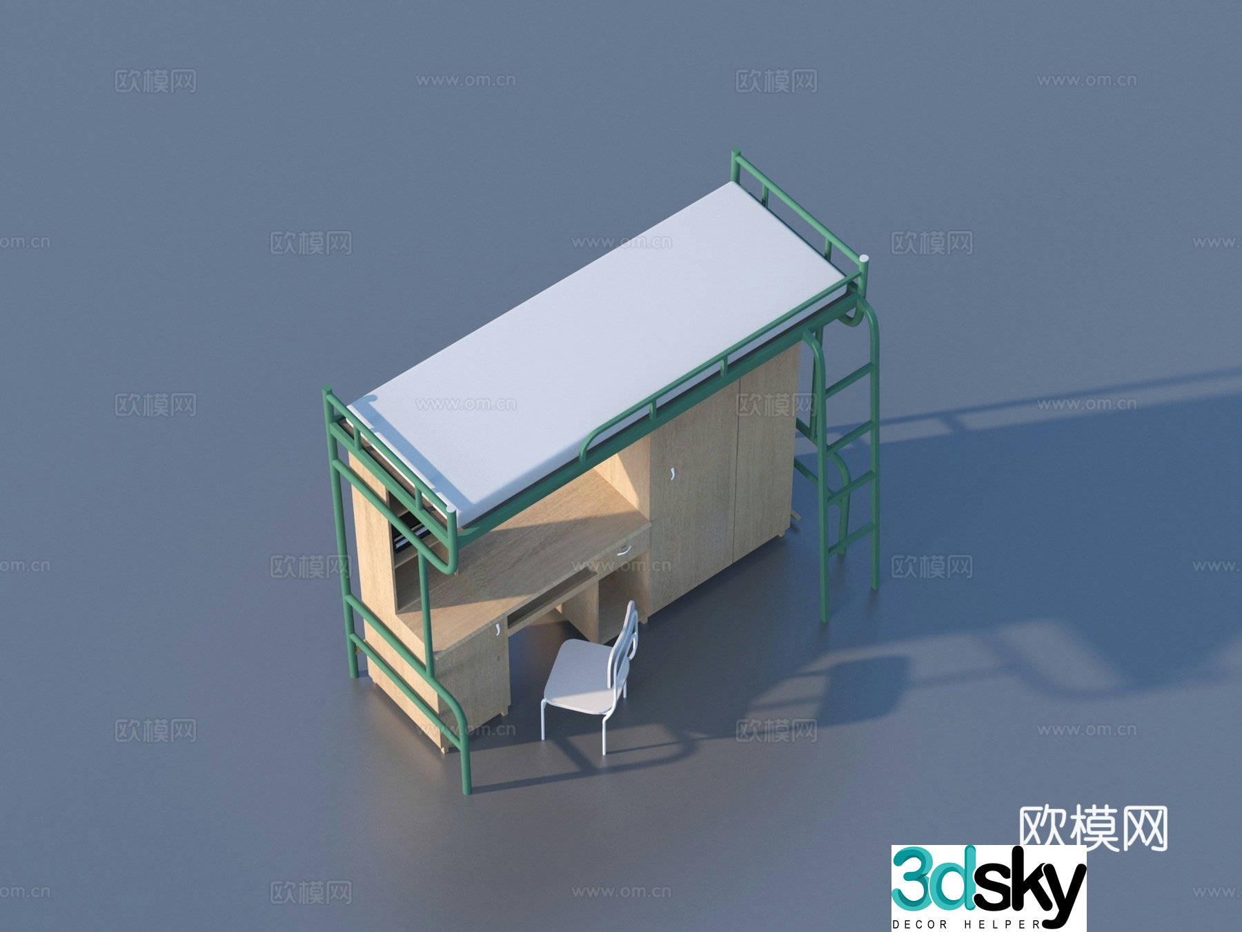 Getting on and getting out of bed Student bed Furniture 3d model