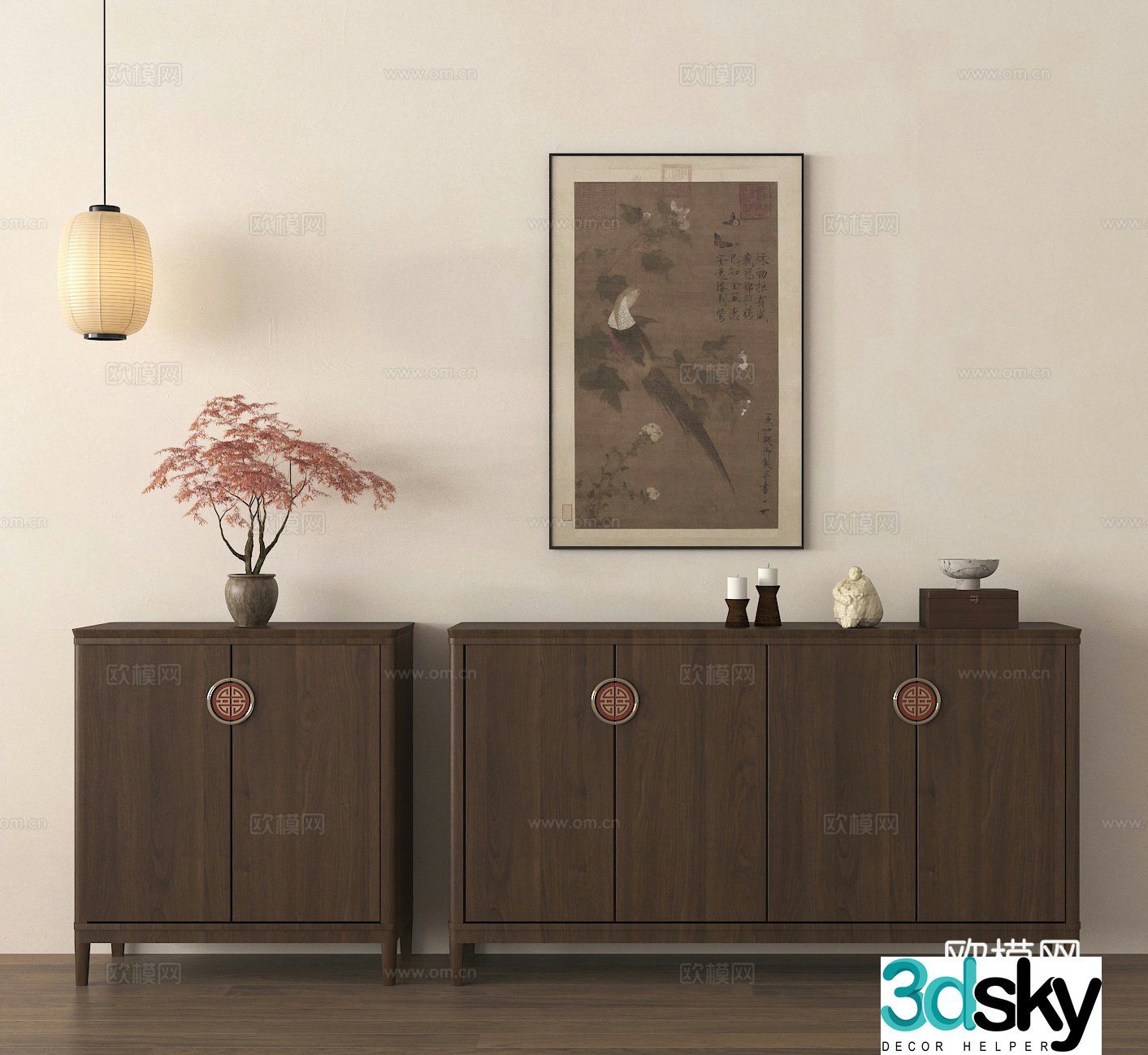 Entrance cabinet side cabinet shoe cabinet ornament decorative painting 3D model