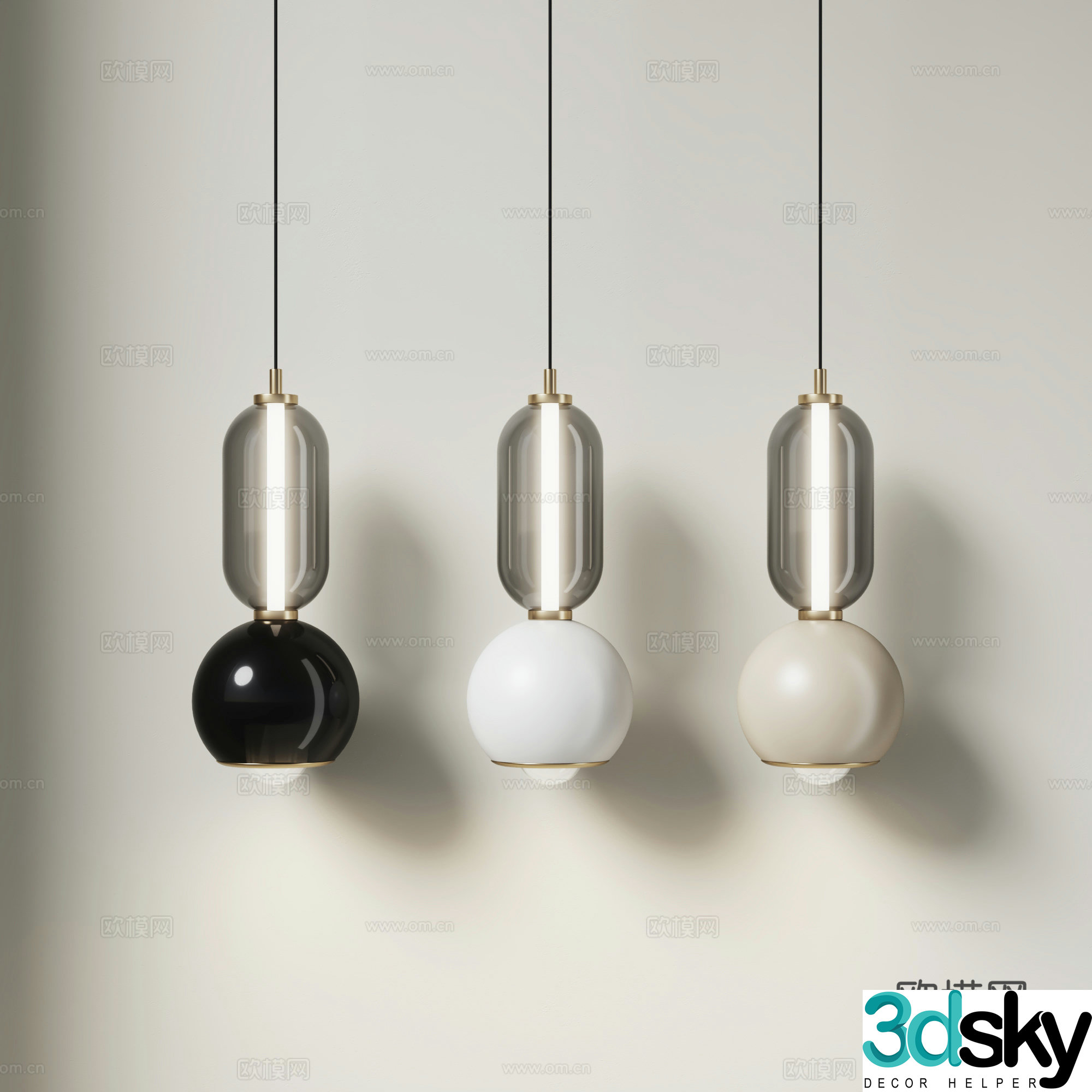 Modern small chandeliers simple glass small chandeliers light luxury bedside small chandeliers minimalist art chandeliers 3D model