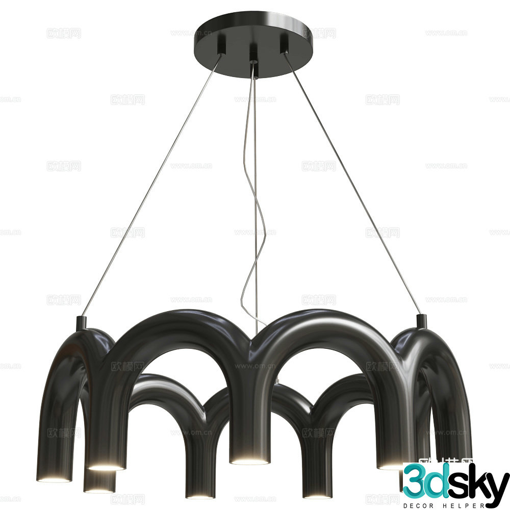 Oblure chandelier 3d model