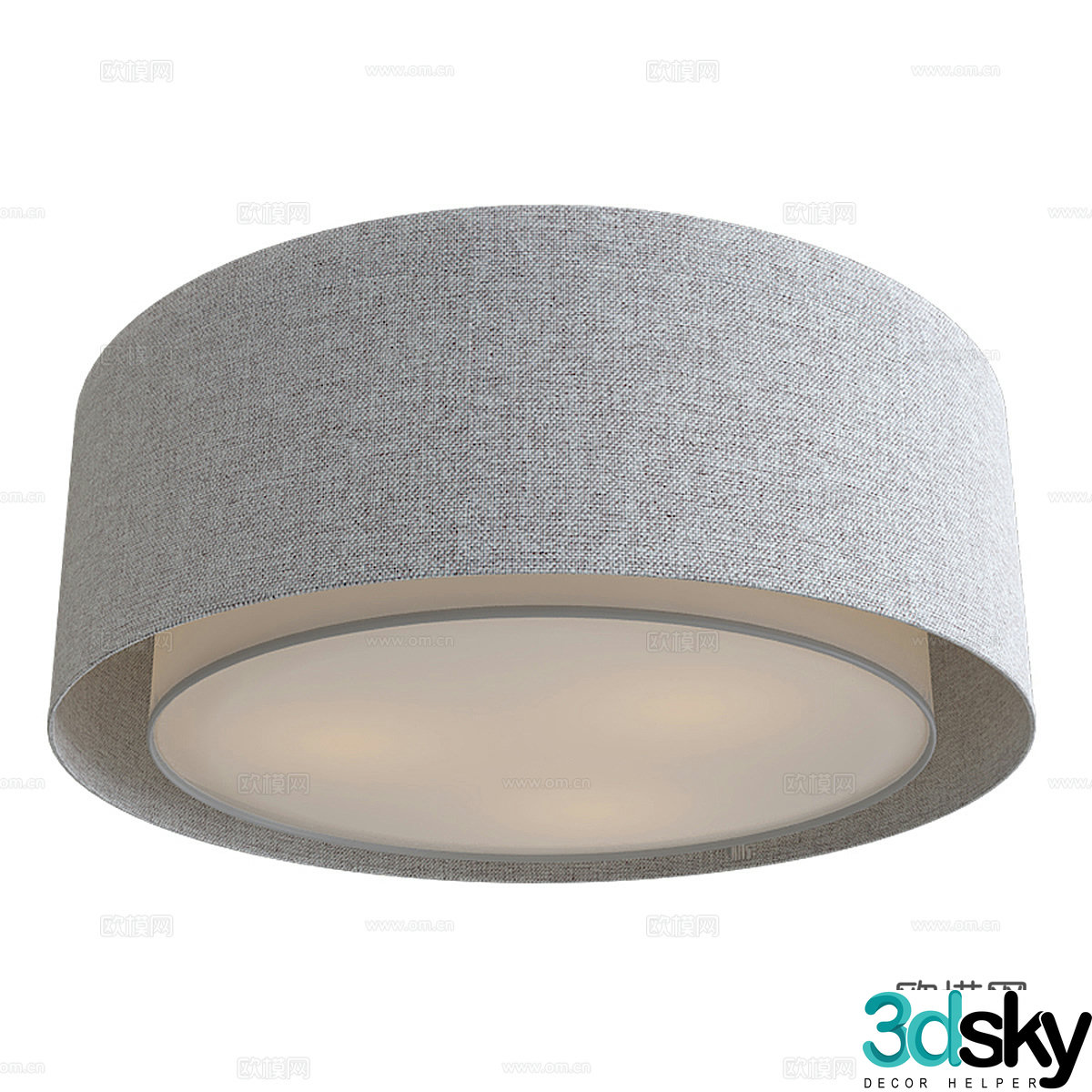New Chinese fabric ceiling light 3D model