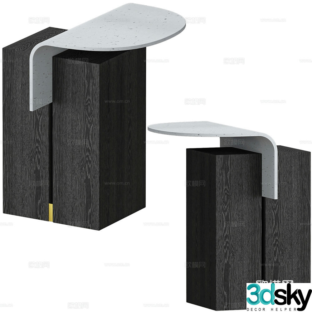 Modern Italian minimalist side 3D model