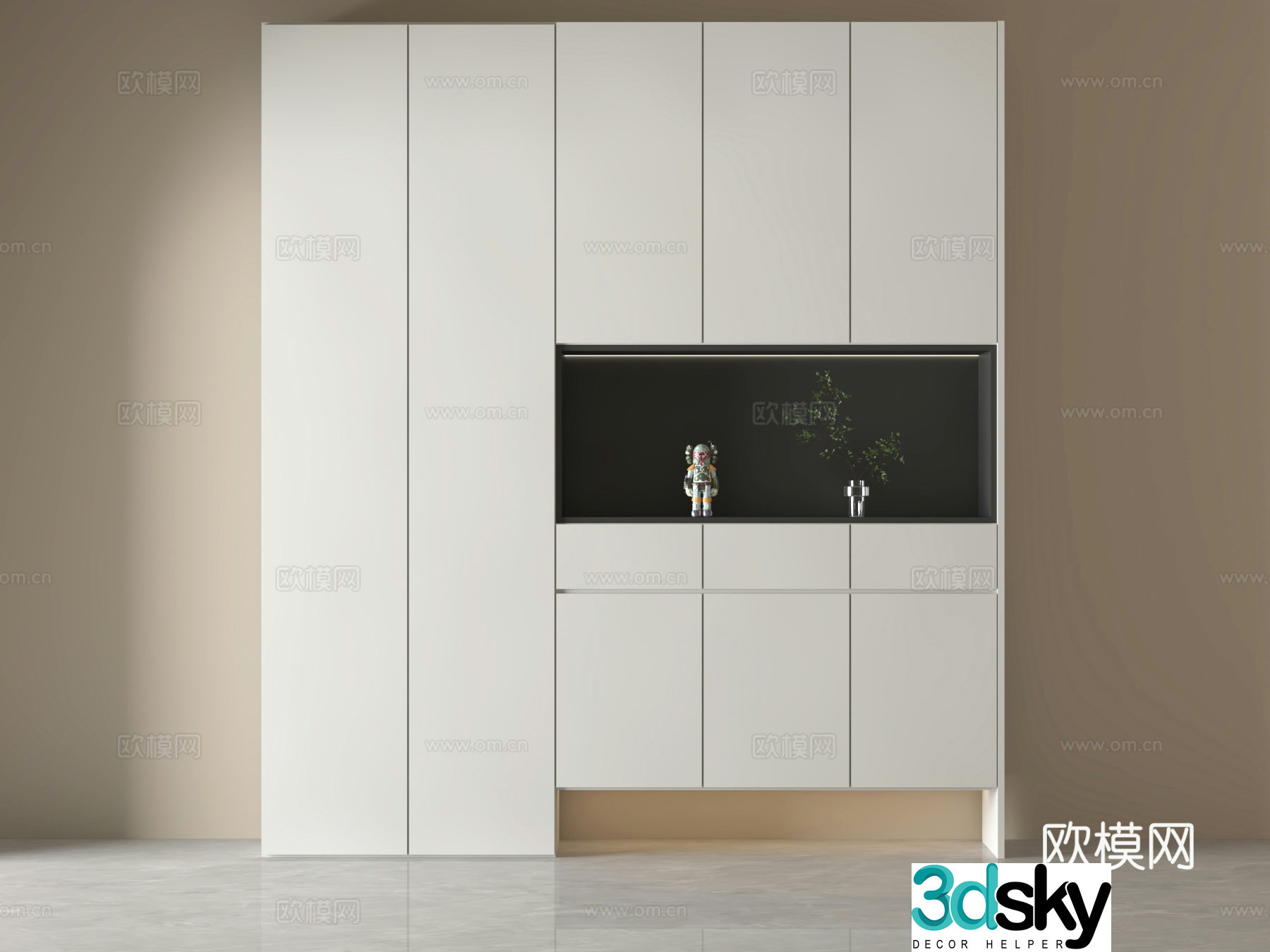 Modern shoe cabinet Five-row shoe cabinet Entrance shoe cabinet 3D model