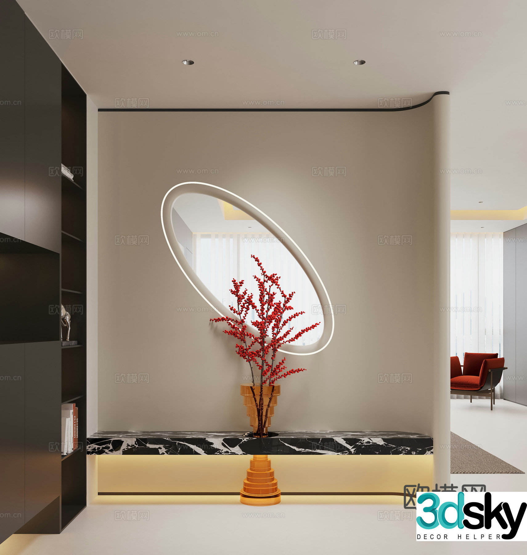 Modern entrance hallway Decorative entrance hallway Entrance hall partition 3D model