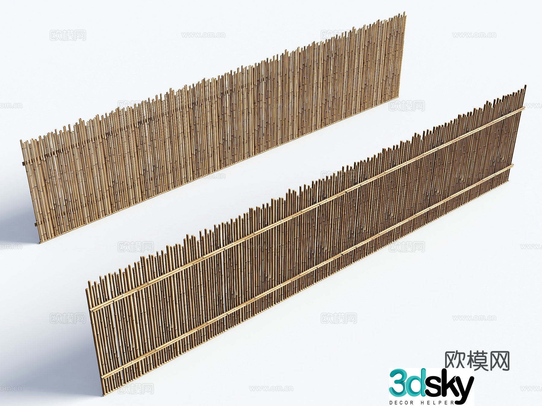 Chinese style bamboo fence bamboo fence partition courtyard fence fence fence fence 3d model