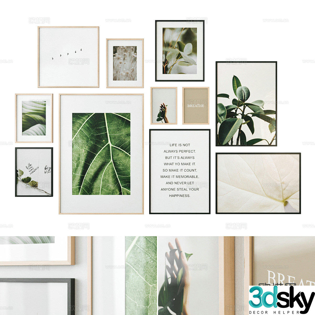 Modern Nordic decorative paintings photo wall 3d model