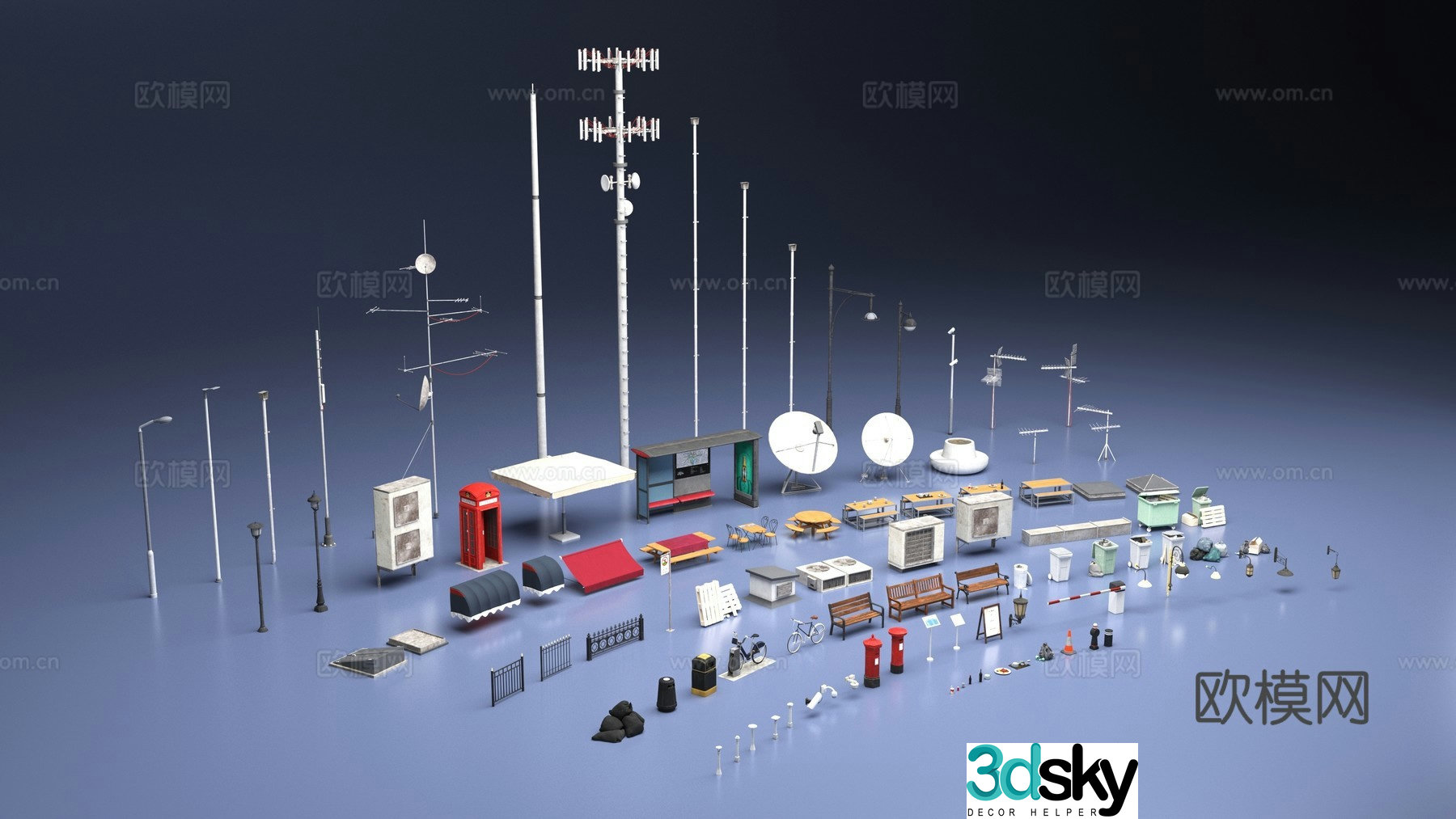 3D model of urban public facilities
