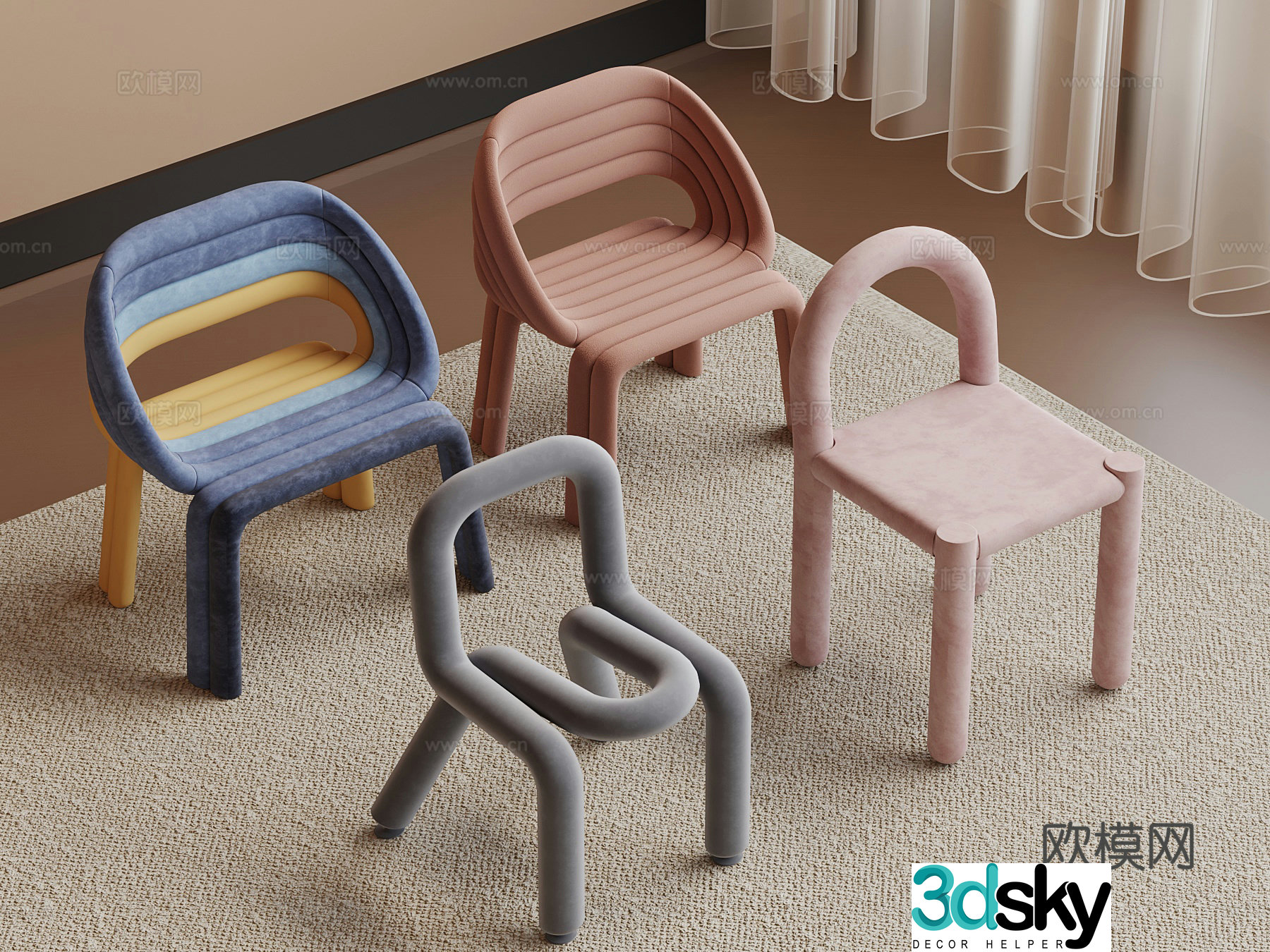 Modern children’s chair 3d model