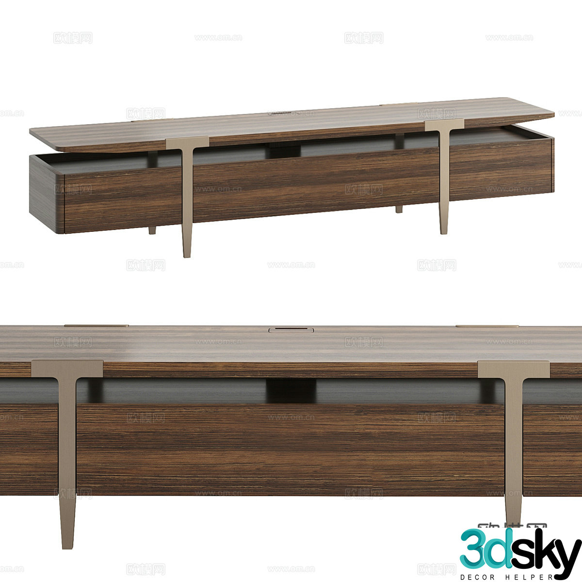 New Chinese style light luxury TV cabinet 3D model