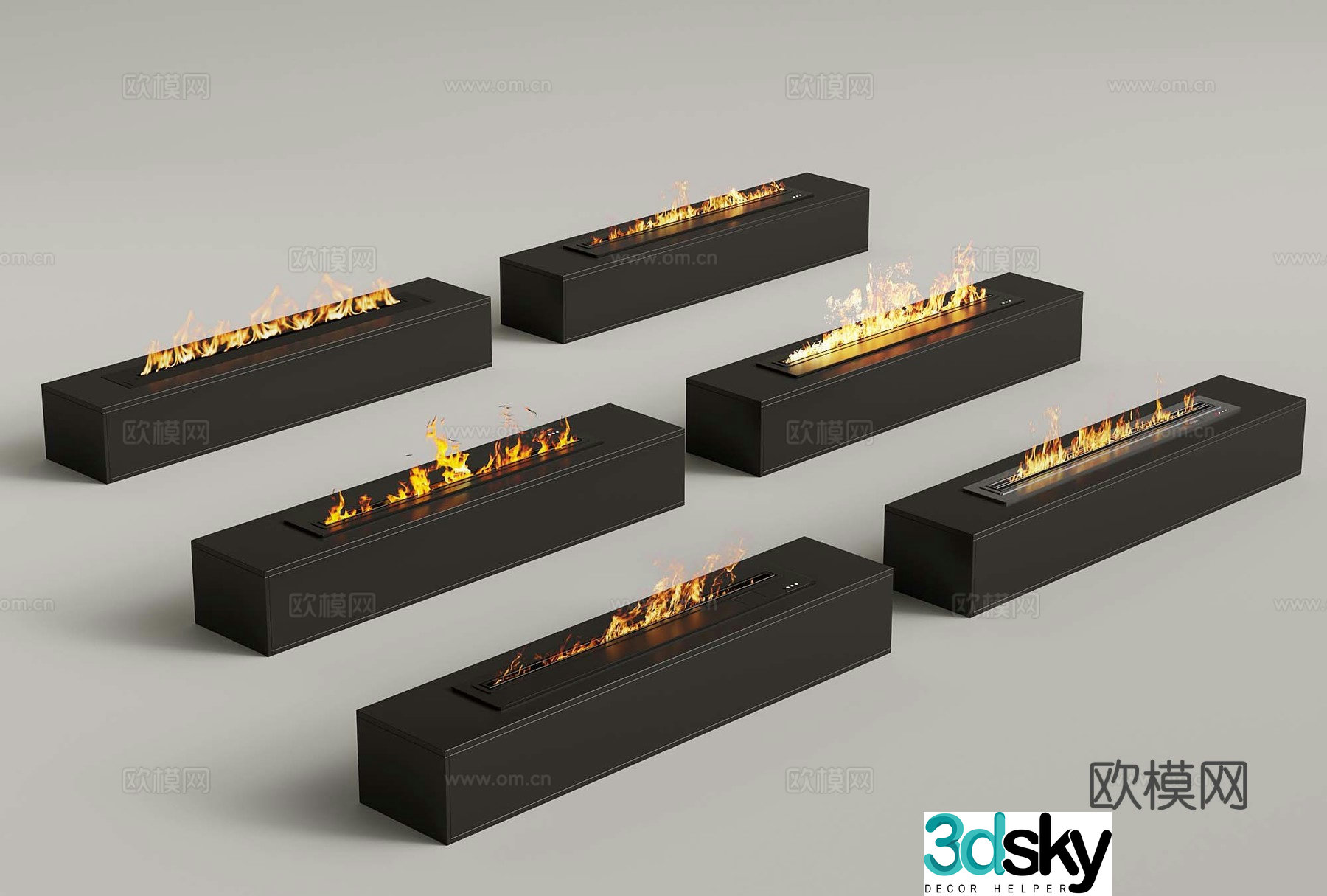 Modern fireplace 3d model