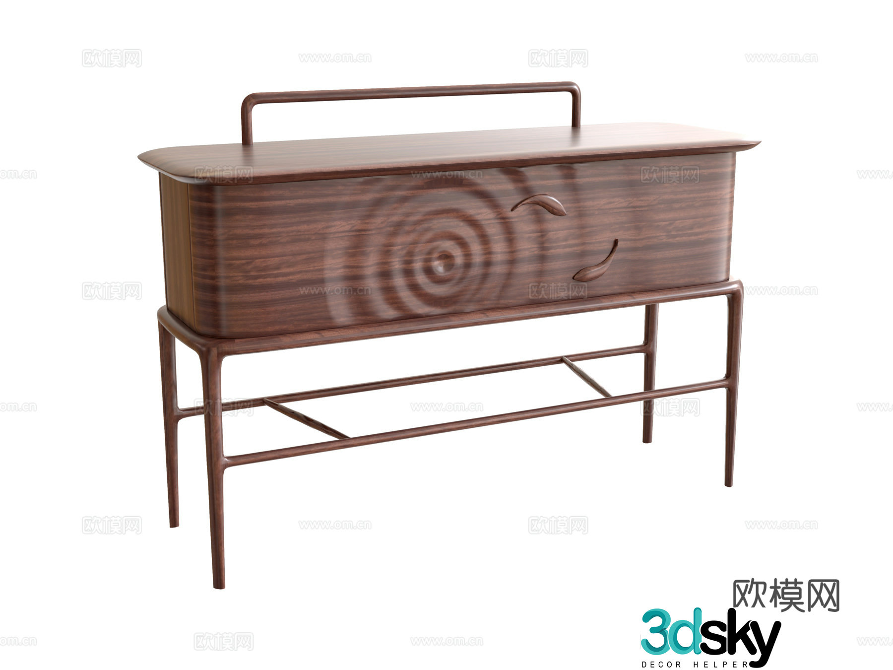 New Chinese style entrance cabinet 3D model