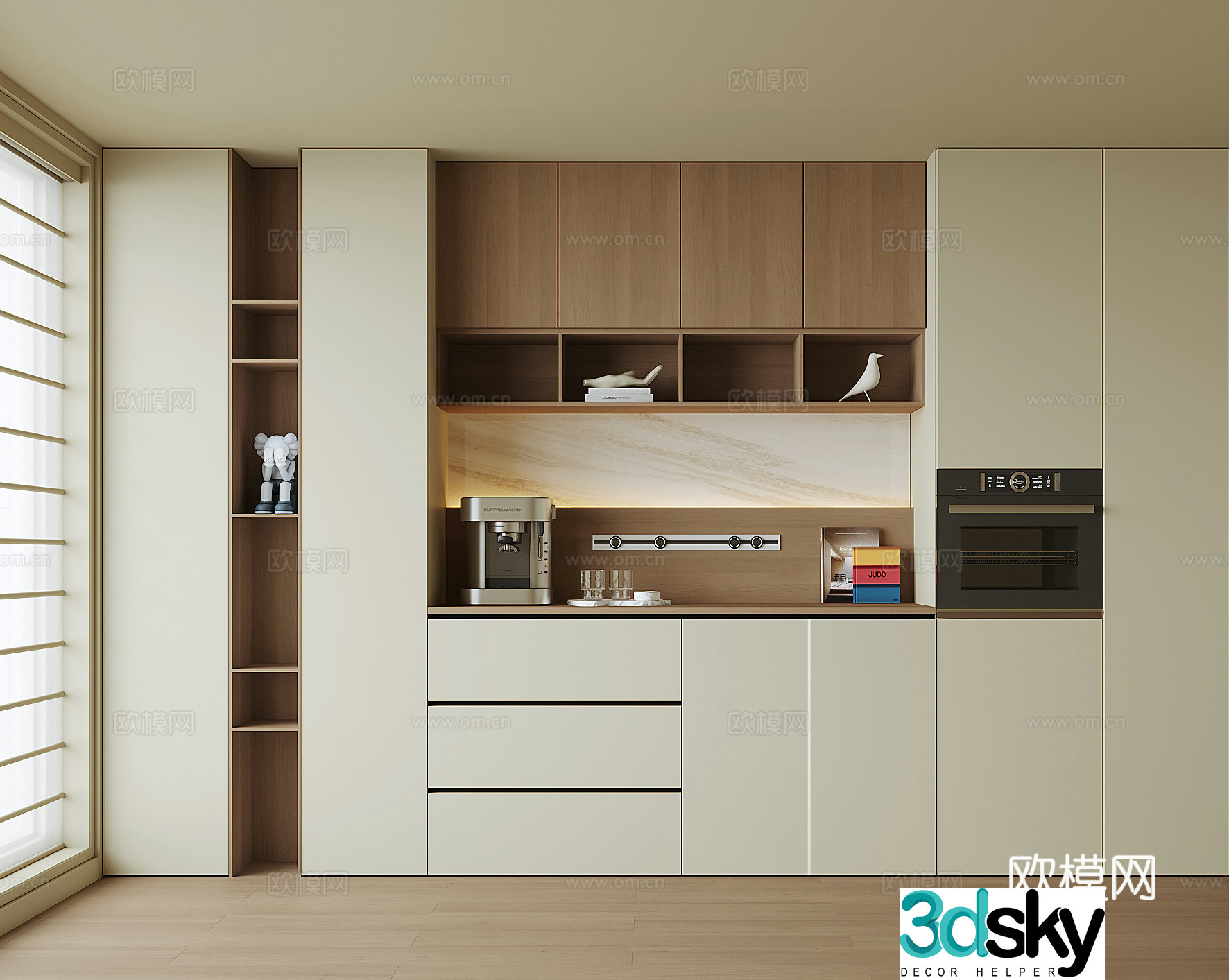 Modern wine cabinet sideboard 3D model