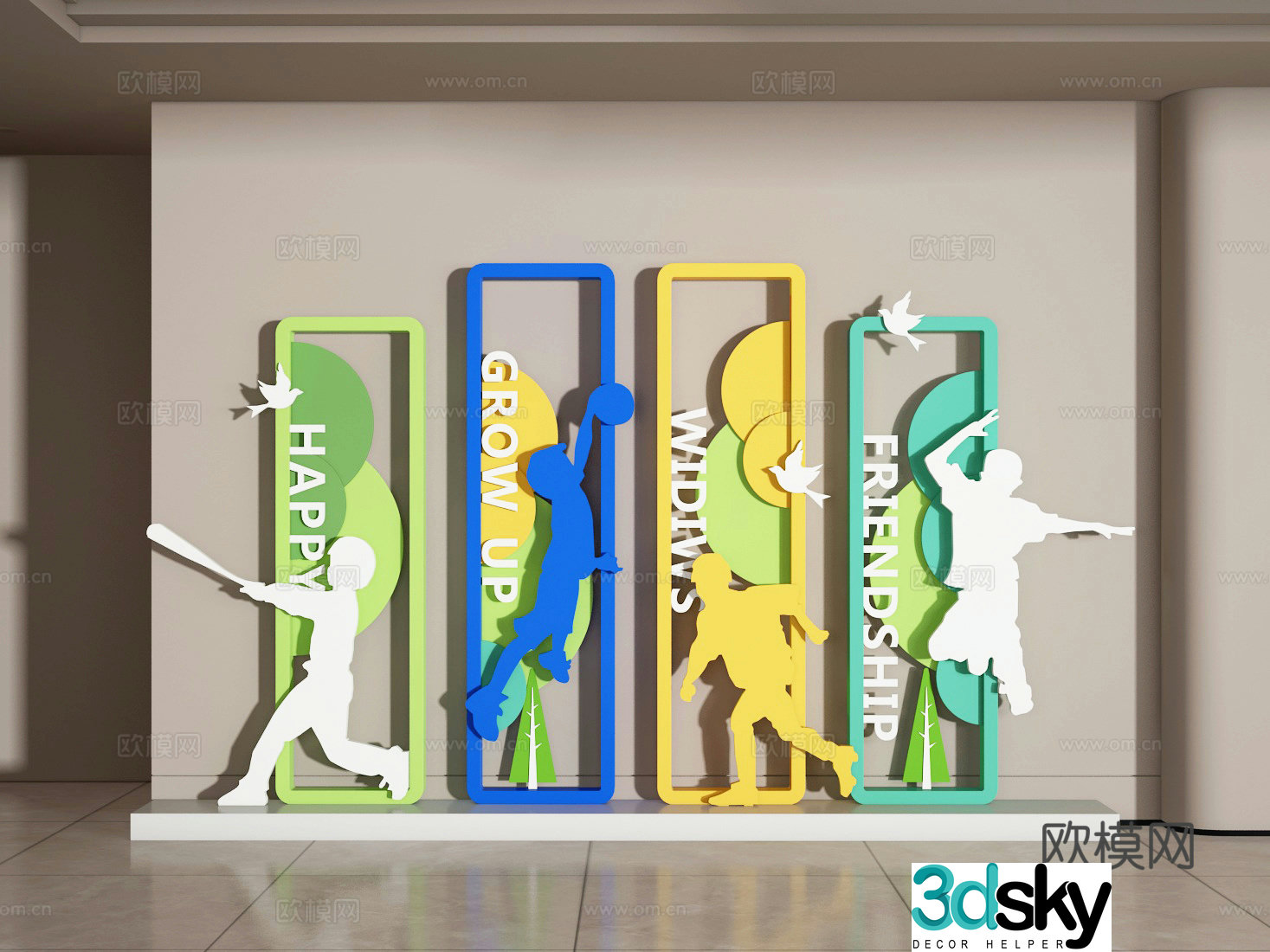 Cultural wall 3d model