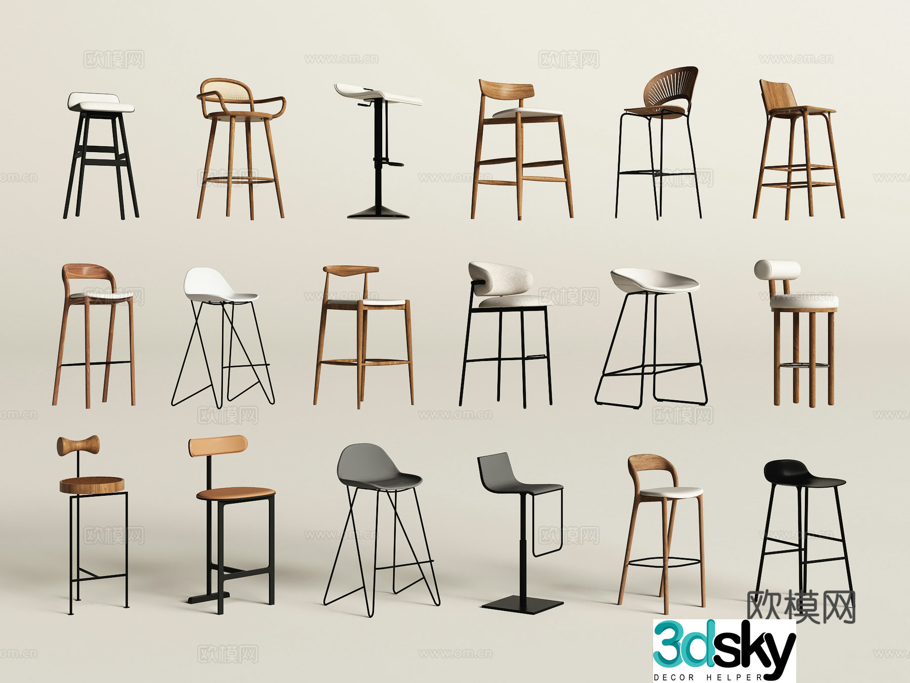 Modern bar chair Bar chair Single chair Chair 3d model