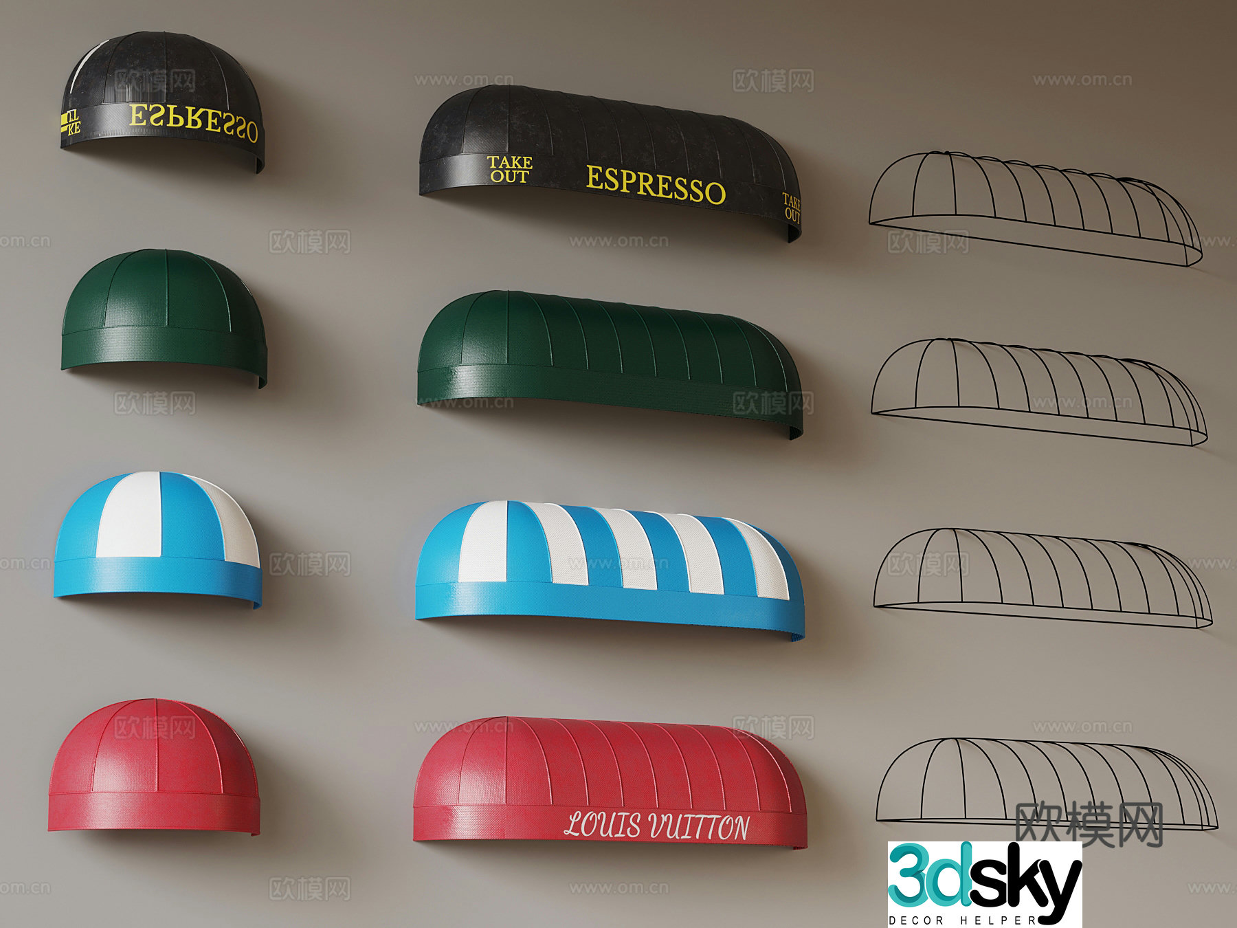 Awning awning raining billboard 3D model