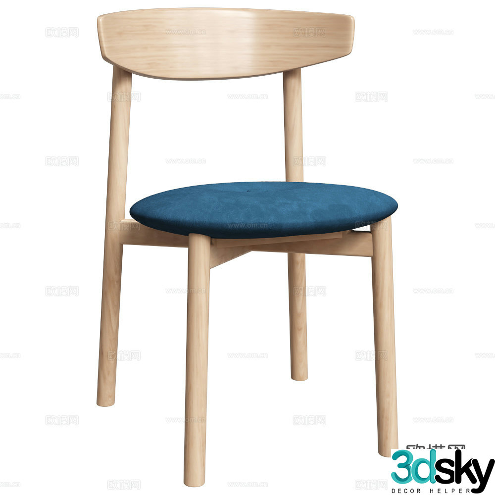 Dining chair single chair 3d model