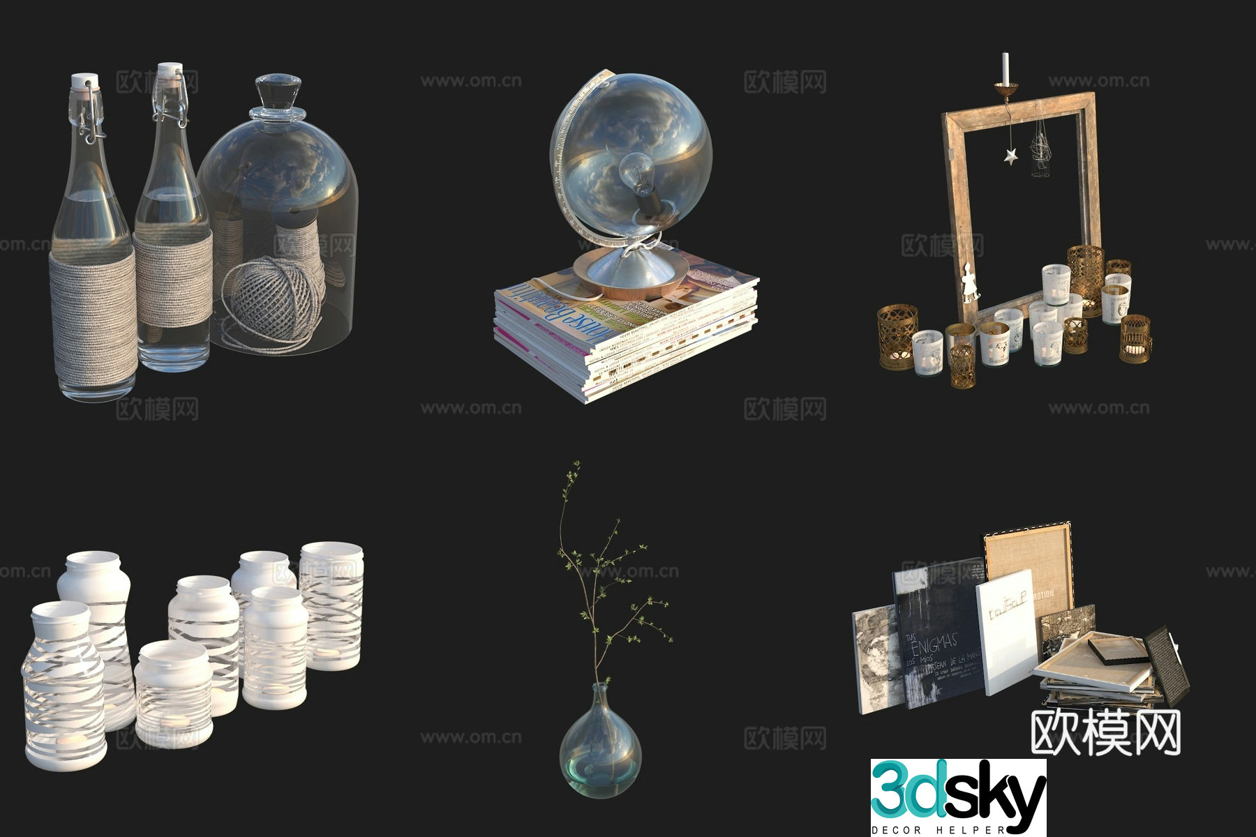 Desk ornament decoration book photo frame 3d model