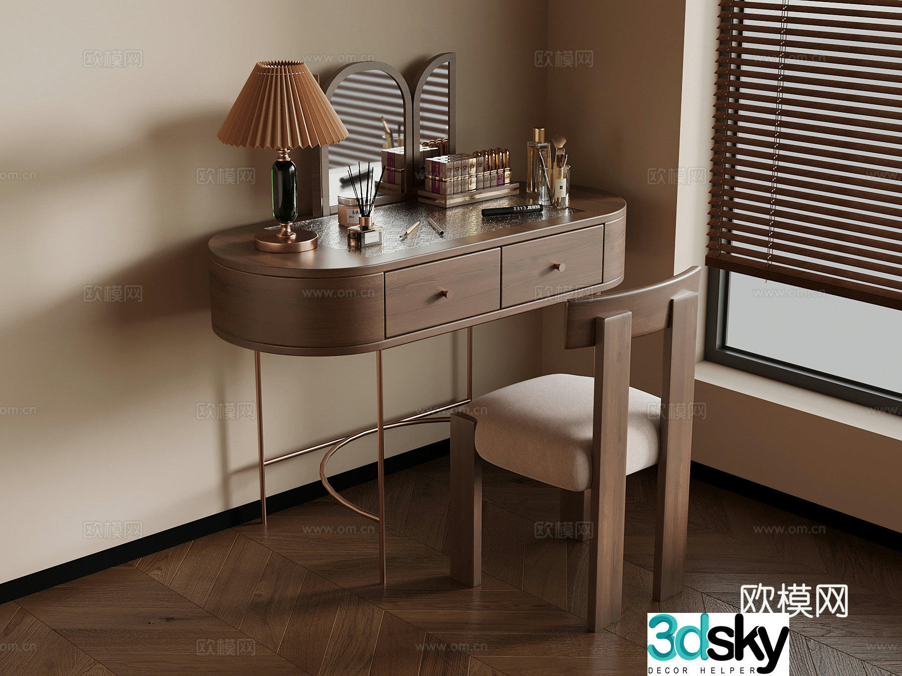 Dressing table French medieval dressing table 3D model