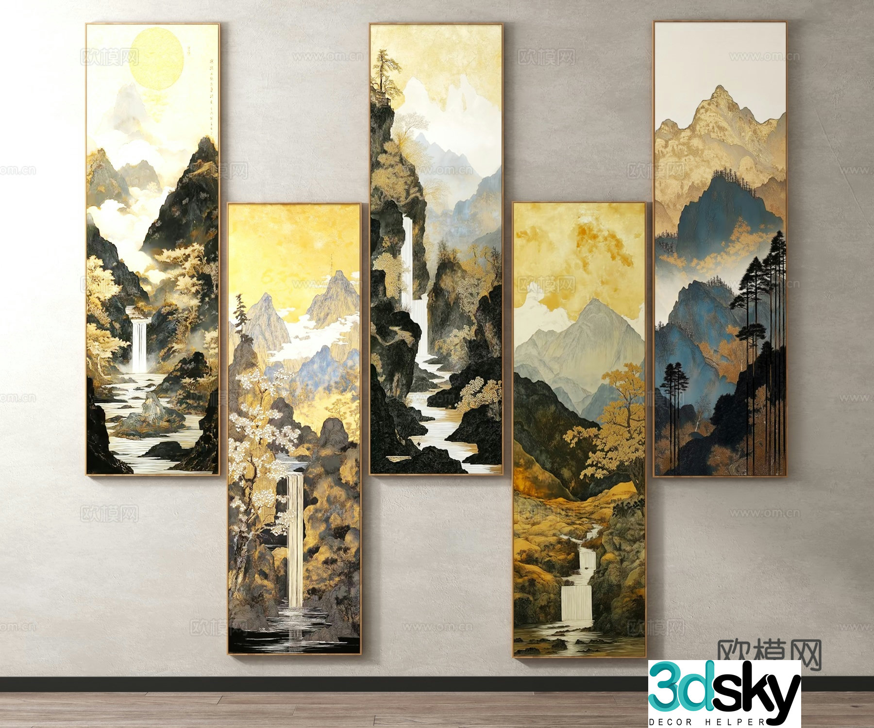 Chinese decorative painting 3d model
