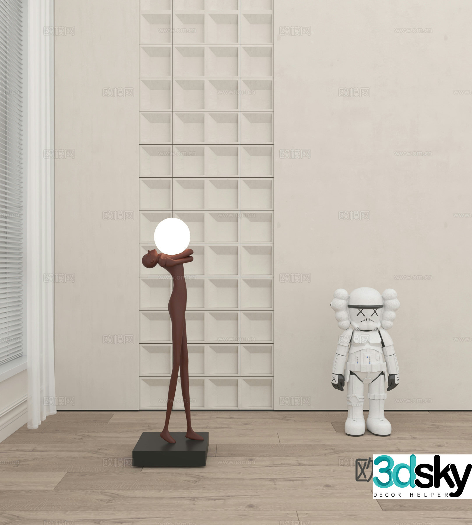 Modern sculpture ornaments Violent bear ornaments Art floor ornaments 3D model