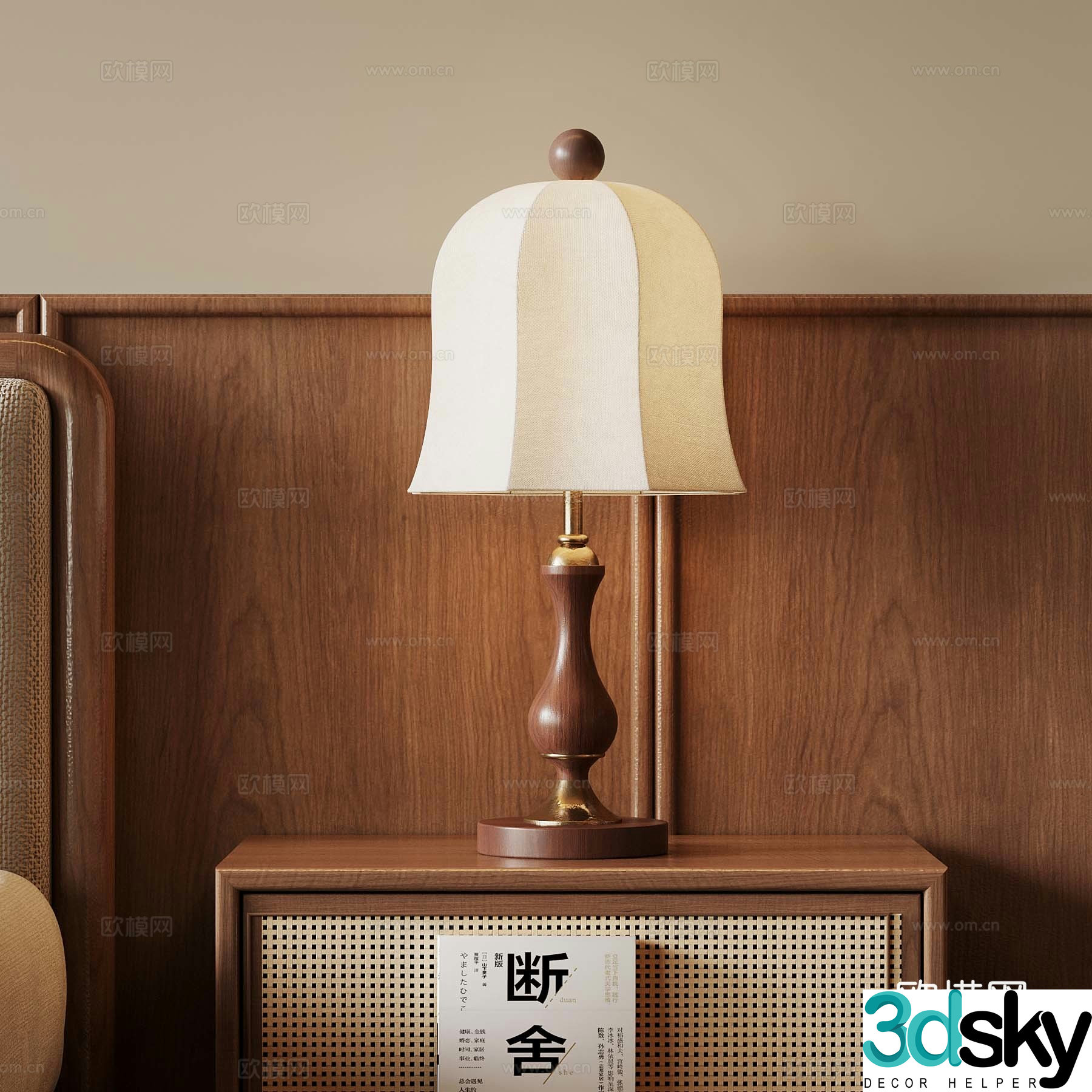 French medieval style table lamp 3d model