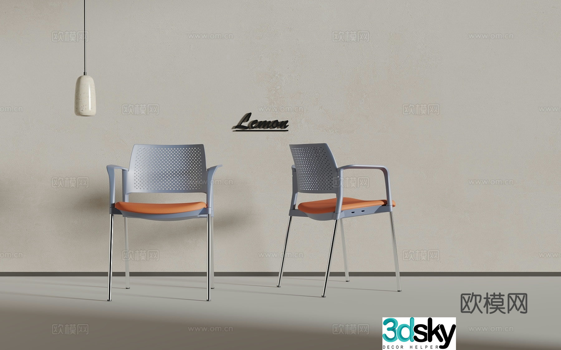 Acrylic single chair 3d model