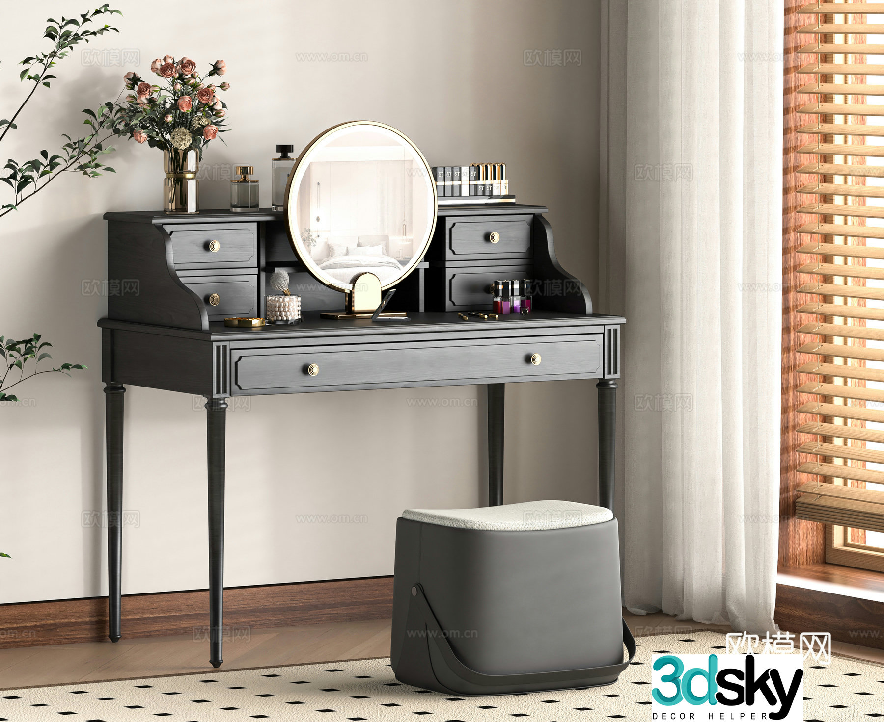 Modern dressing table 3d model