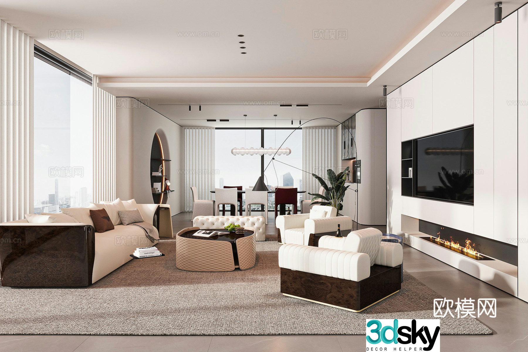 Modern living room 3d model