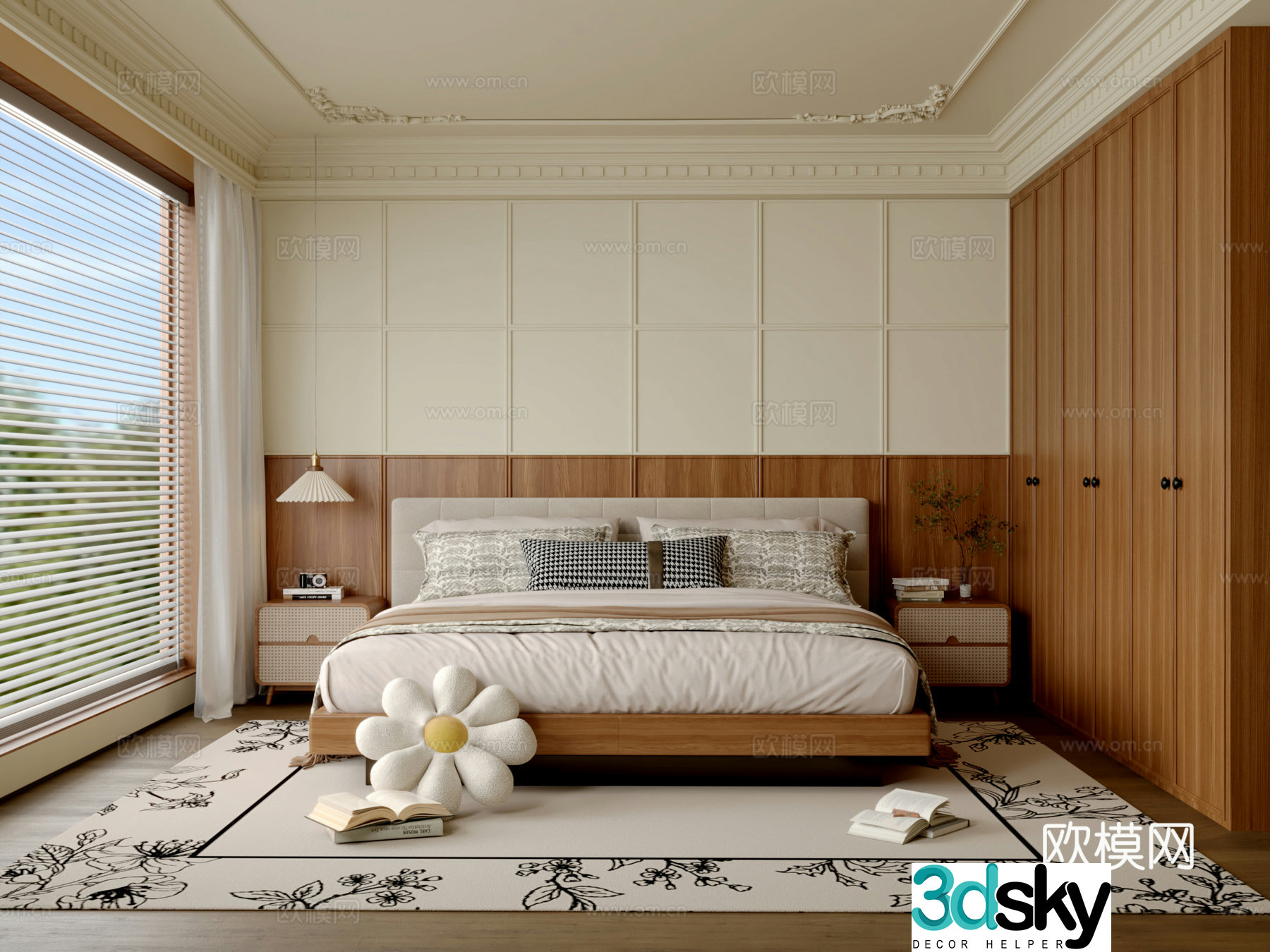 Log wind bedroom 3d model