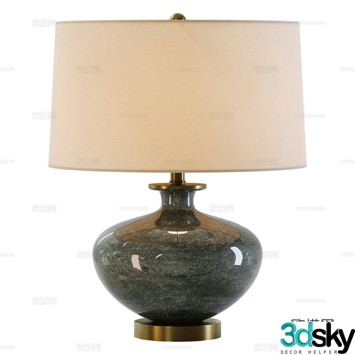 New Chinese style light luxury desk lamp 3D model