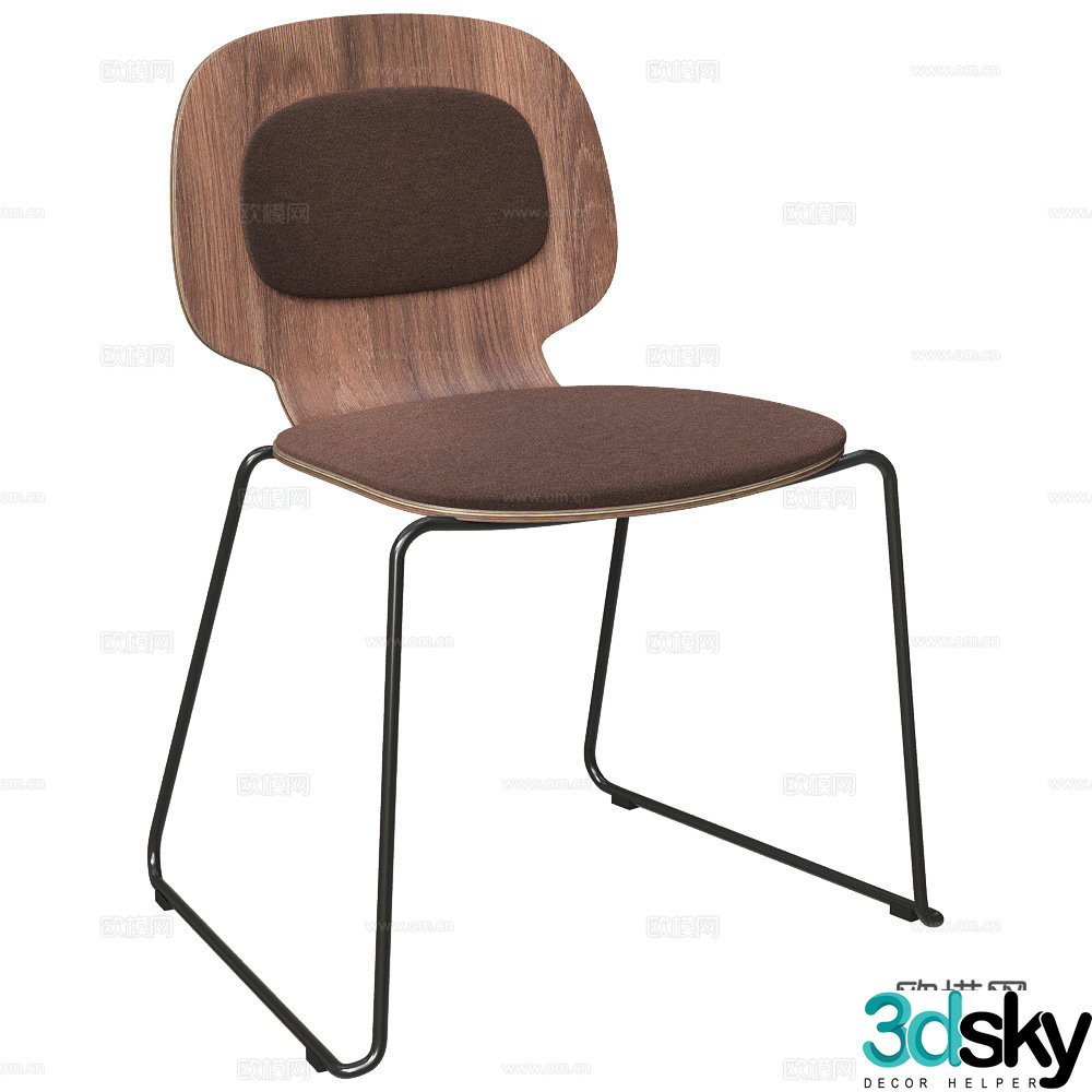 Modern minimalist dining chair 3d model