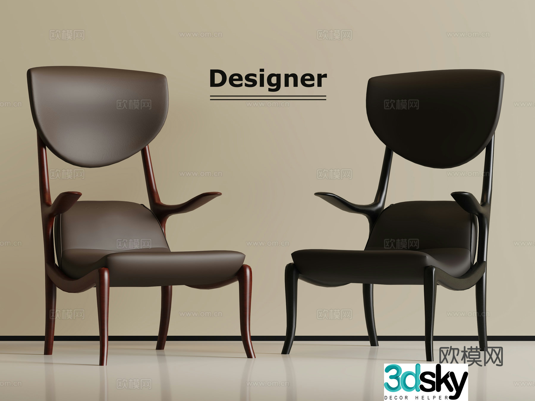 New Chinese casual chair 3D model