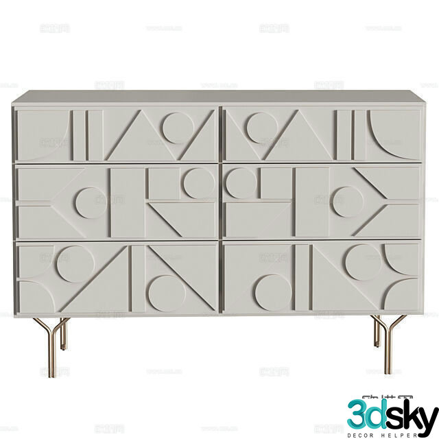 Modern porch cabinet side cabinet 3D model