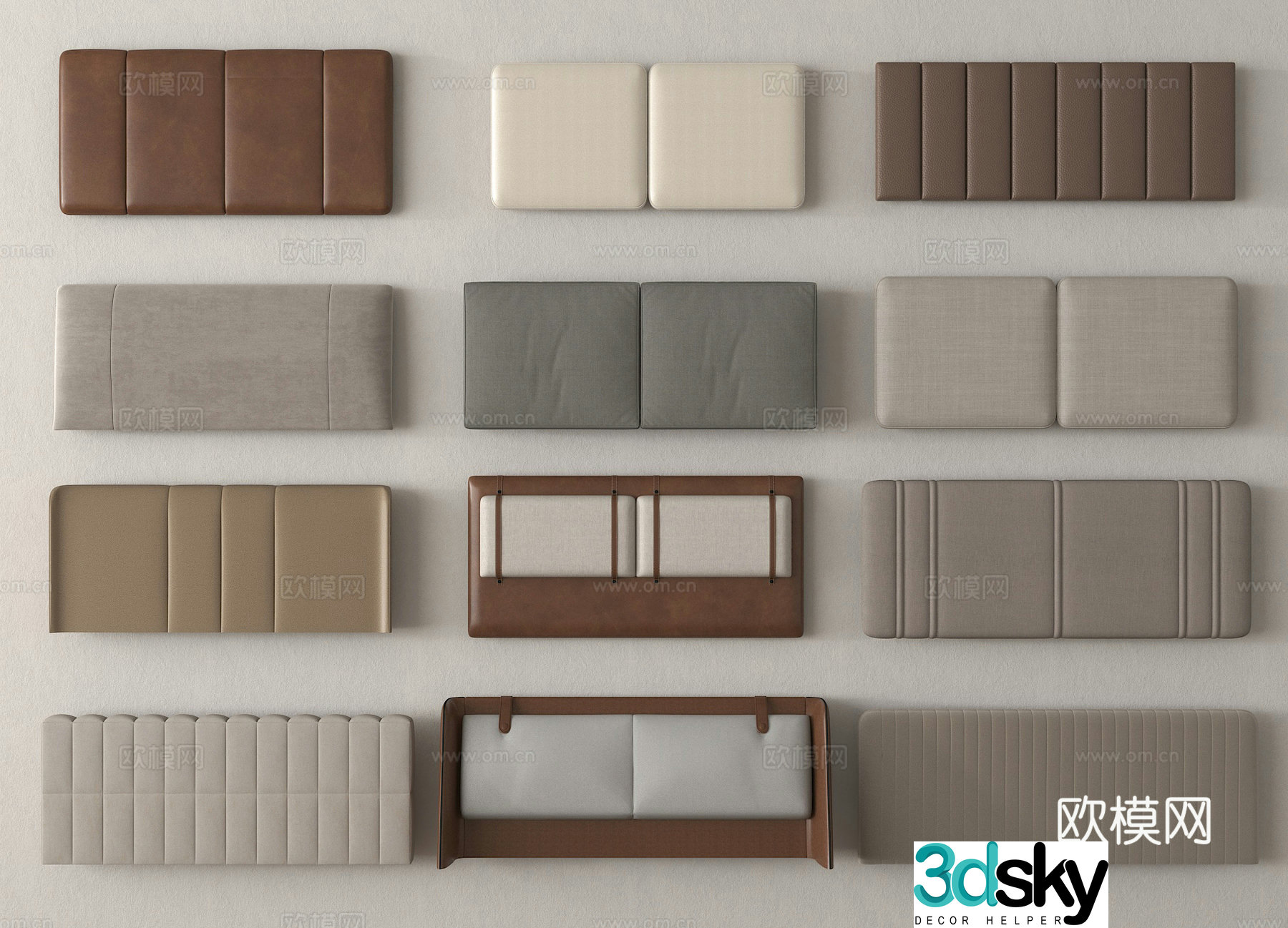 Bedside back bed backrest soft bag 3d model