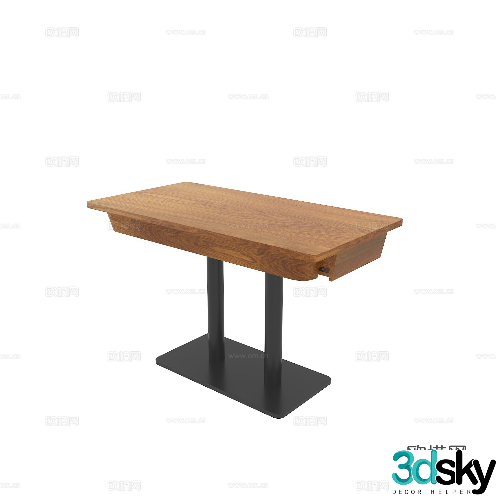 3d model dining table with drawer