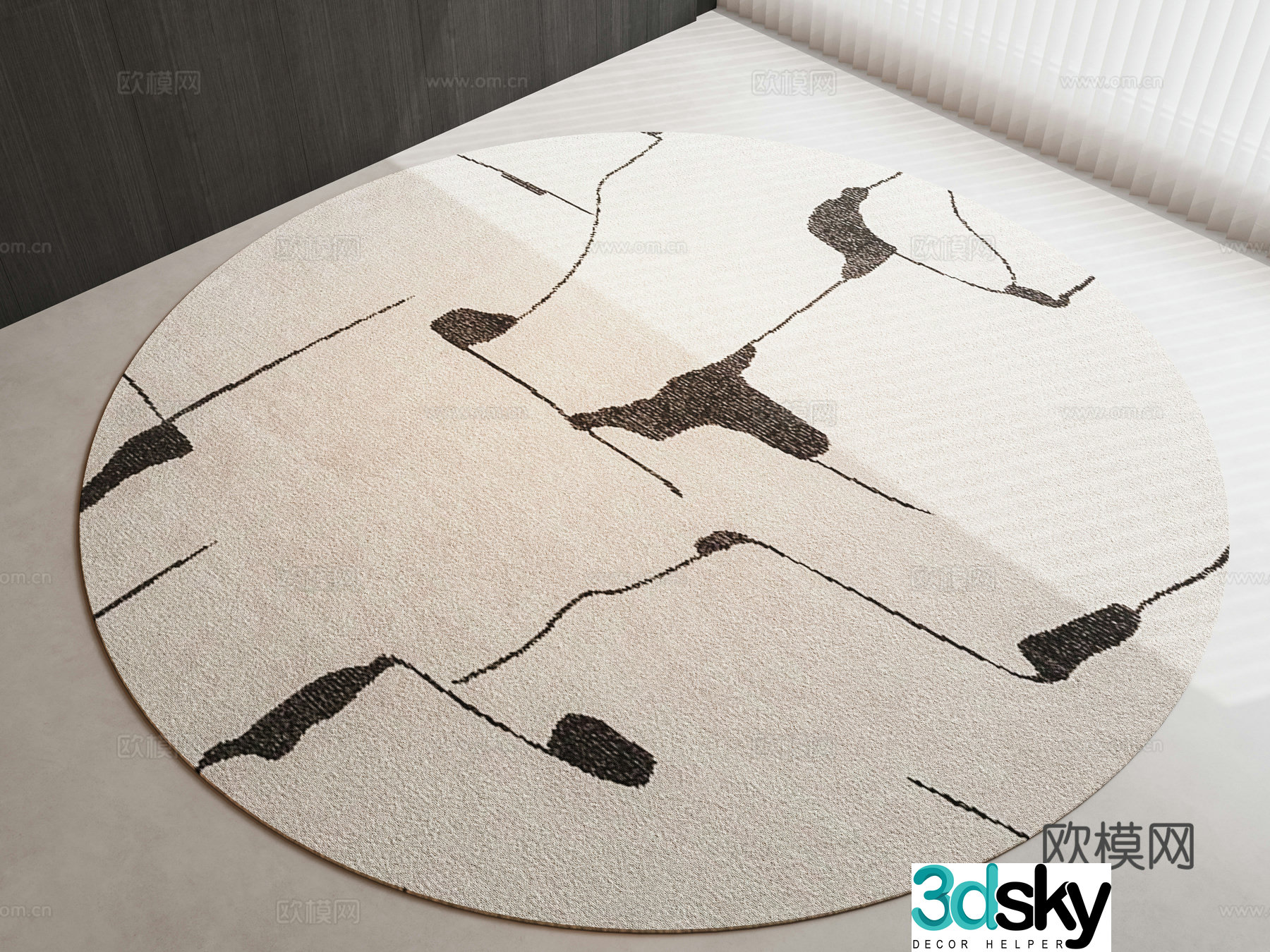 Modern medieval round carpet Italian carpet Round carpet Children’s carpet Carpet Modern 3d model